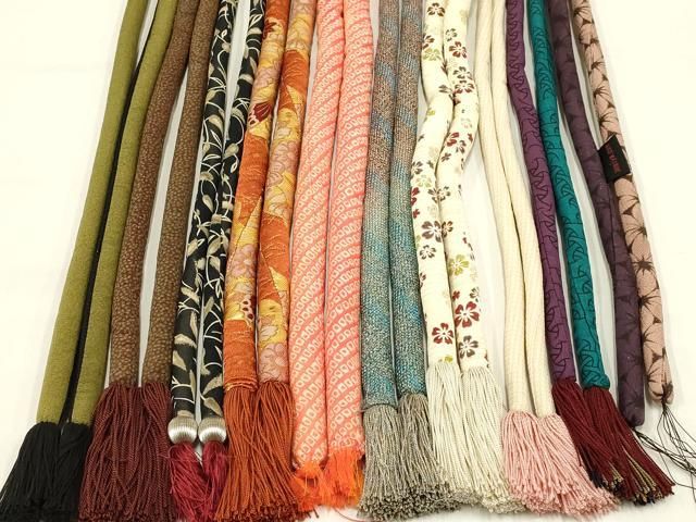 平和屋着物 和装小物 上質な帯締め10本セット 丸ぐけ 想い屋 暈し 金糸 金通し 飾り玉 ay