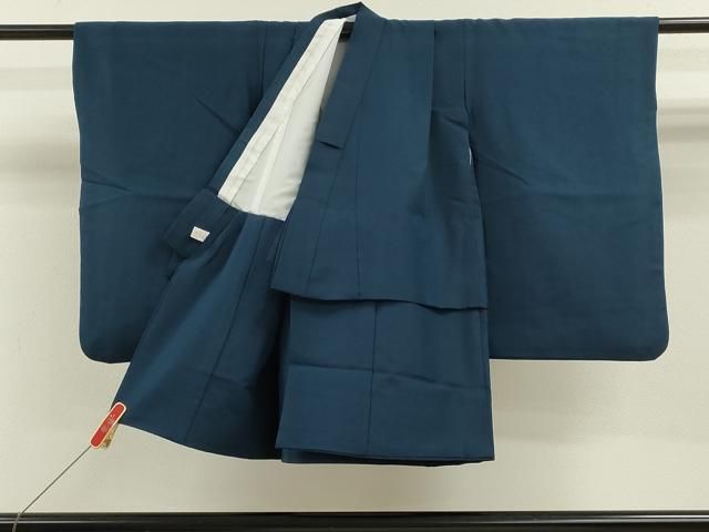 平和屋着物 七五三 男の子 祝着 羽織 袴セット 鷹 屏風吉祥花文 青藍色 暈し染め 金彩 洗える着物 ze