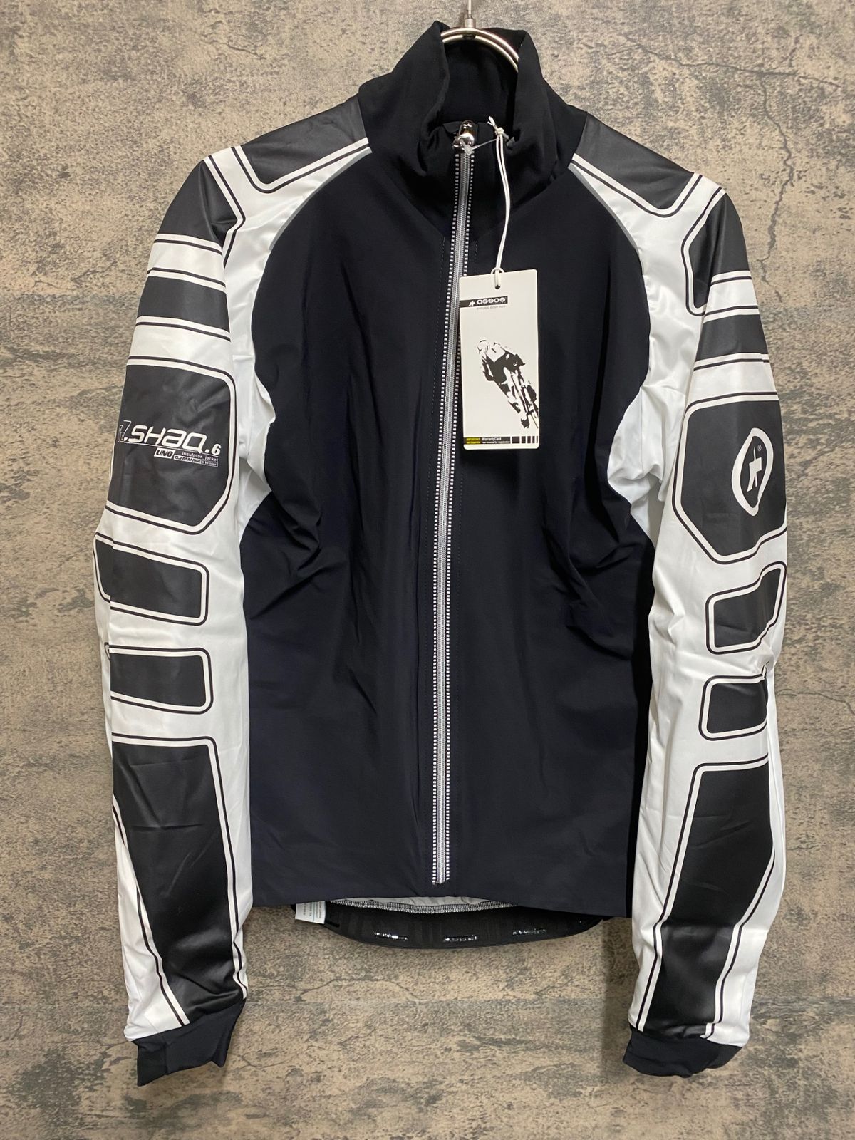 JQ 935 アソス ASSOS iJ shaq Uno 長袖 サイクルジャケット 白 黒 M 裏起毛
