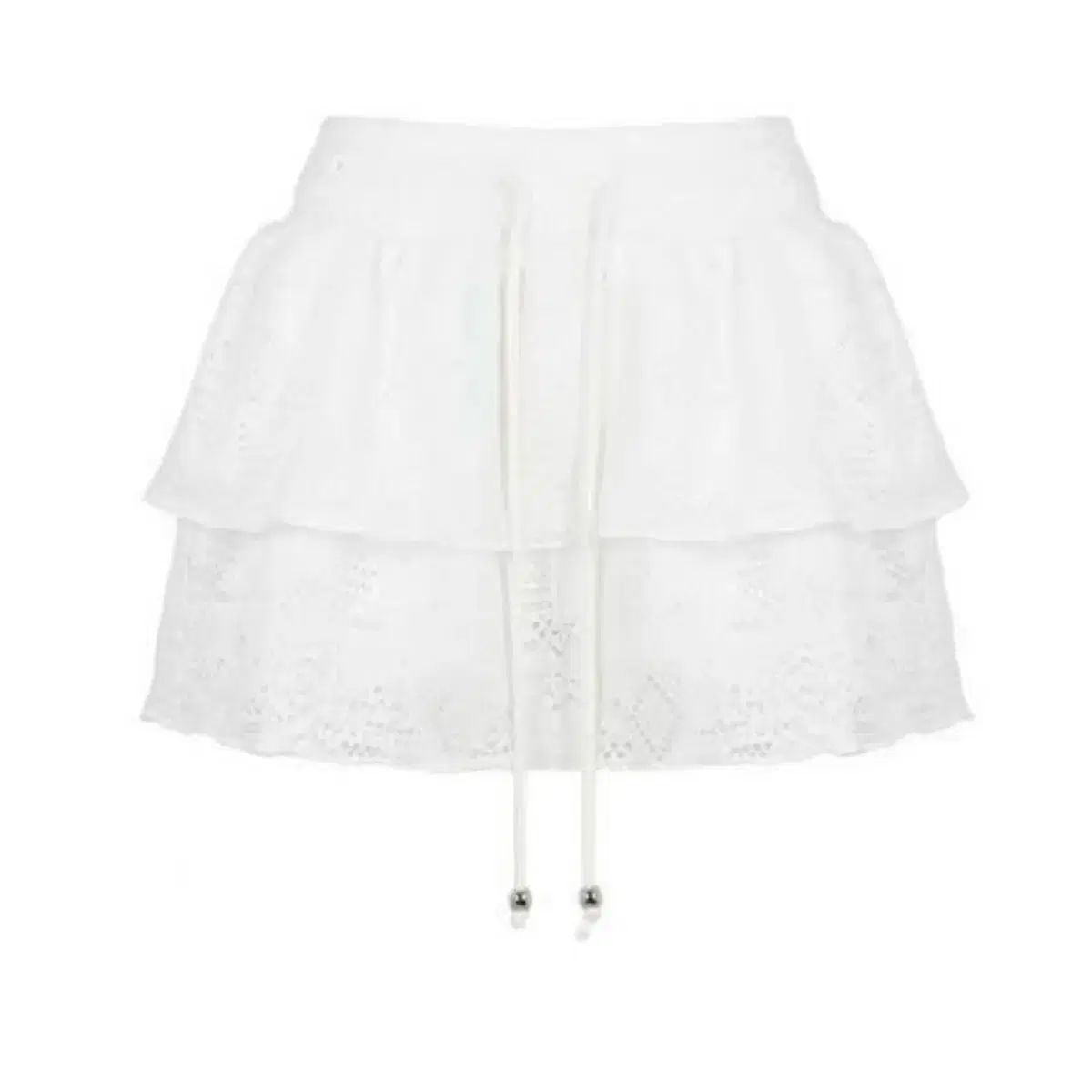BUNNYアンドドール ニット フリル スカート 白