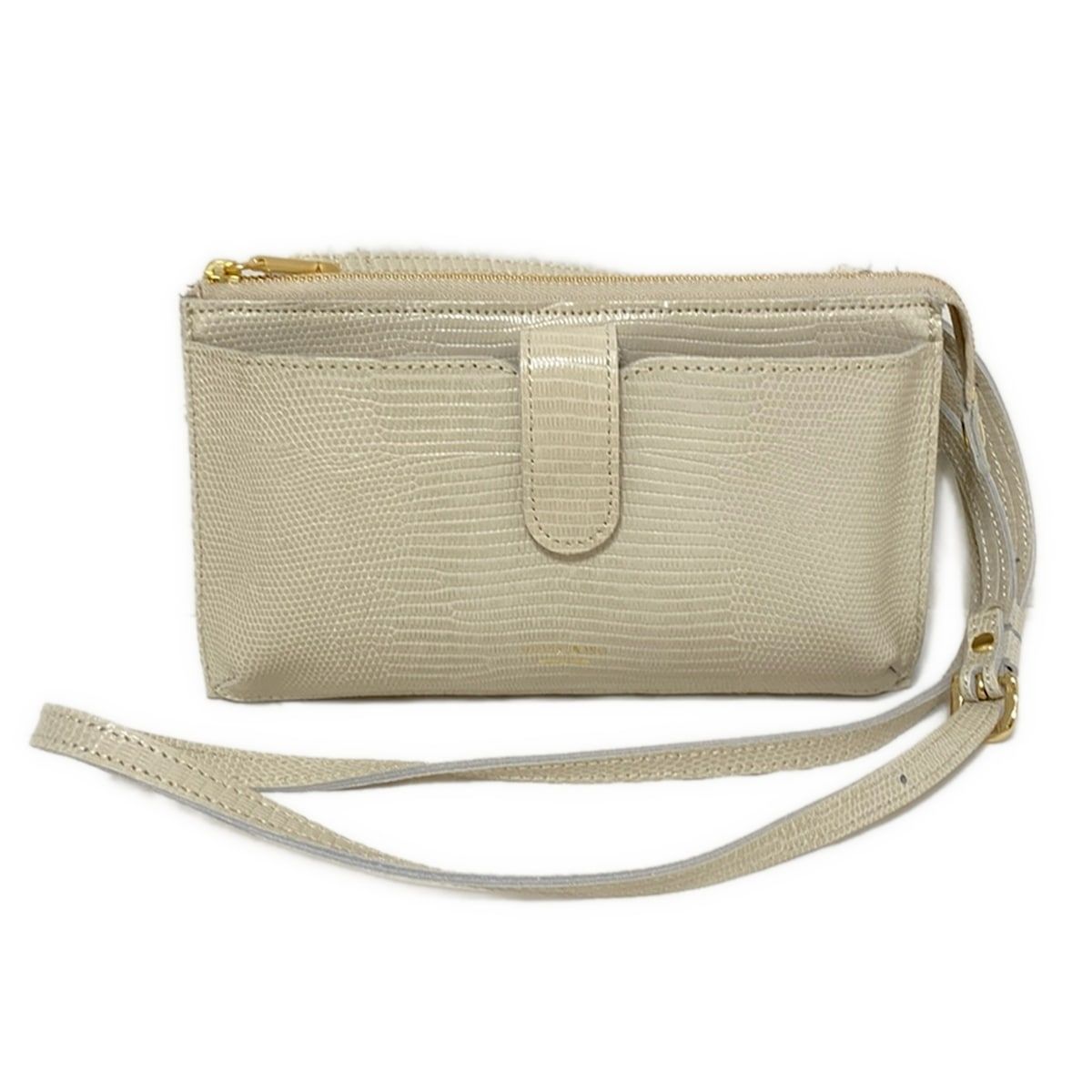 VIOLAd ORO ヴィオラドーロ 財布 - アイボリー ショルダーウォレット 型押し加工 レザー