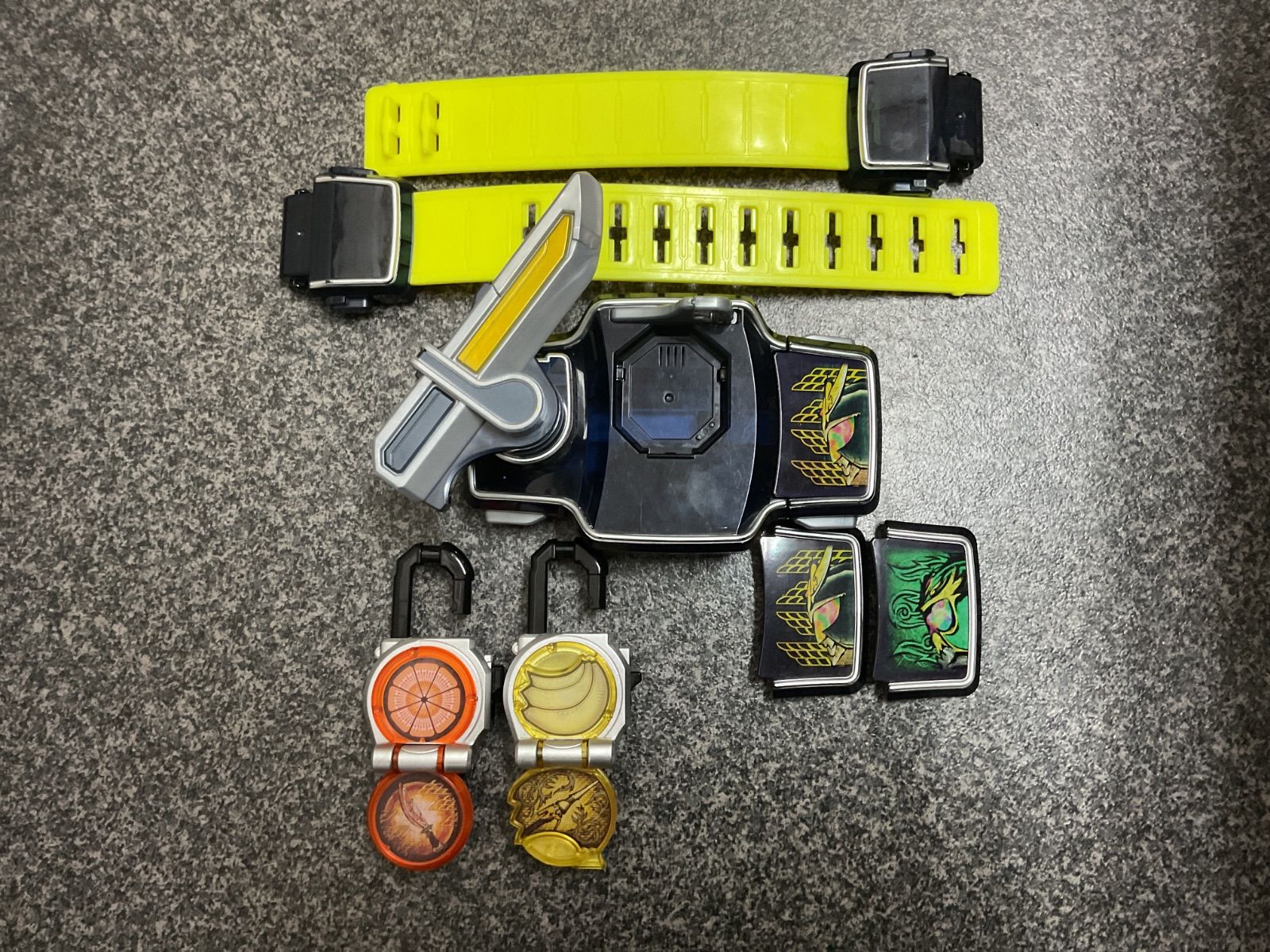 仮面ライダー鎧武 戦 ドライバー-オレンジロックシード-バナナロックシード-メロンロックシード-鎧武フェイスプレート -龍玄フェイスプレート-無双セイバー-大橙丸 だいだいまる