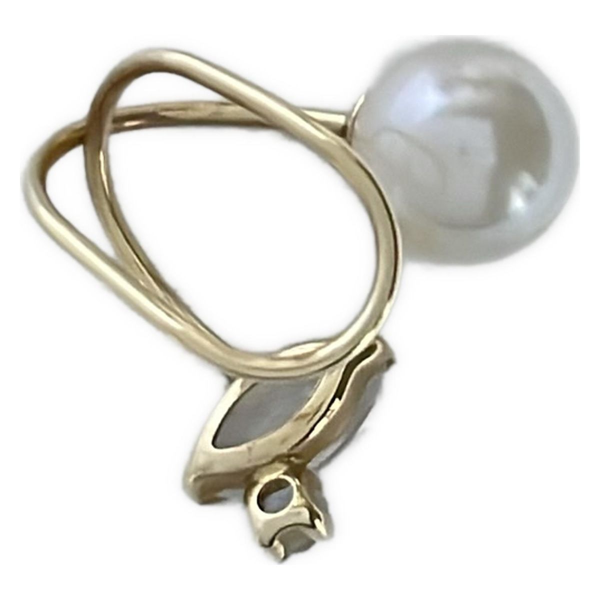 TAKE-UP テイクアップ イヤリング - K 10 YG×アイボリー×クリア イヤーカフ 片側