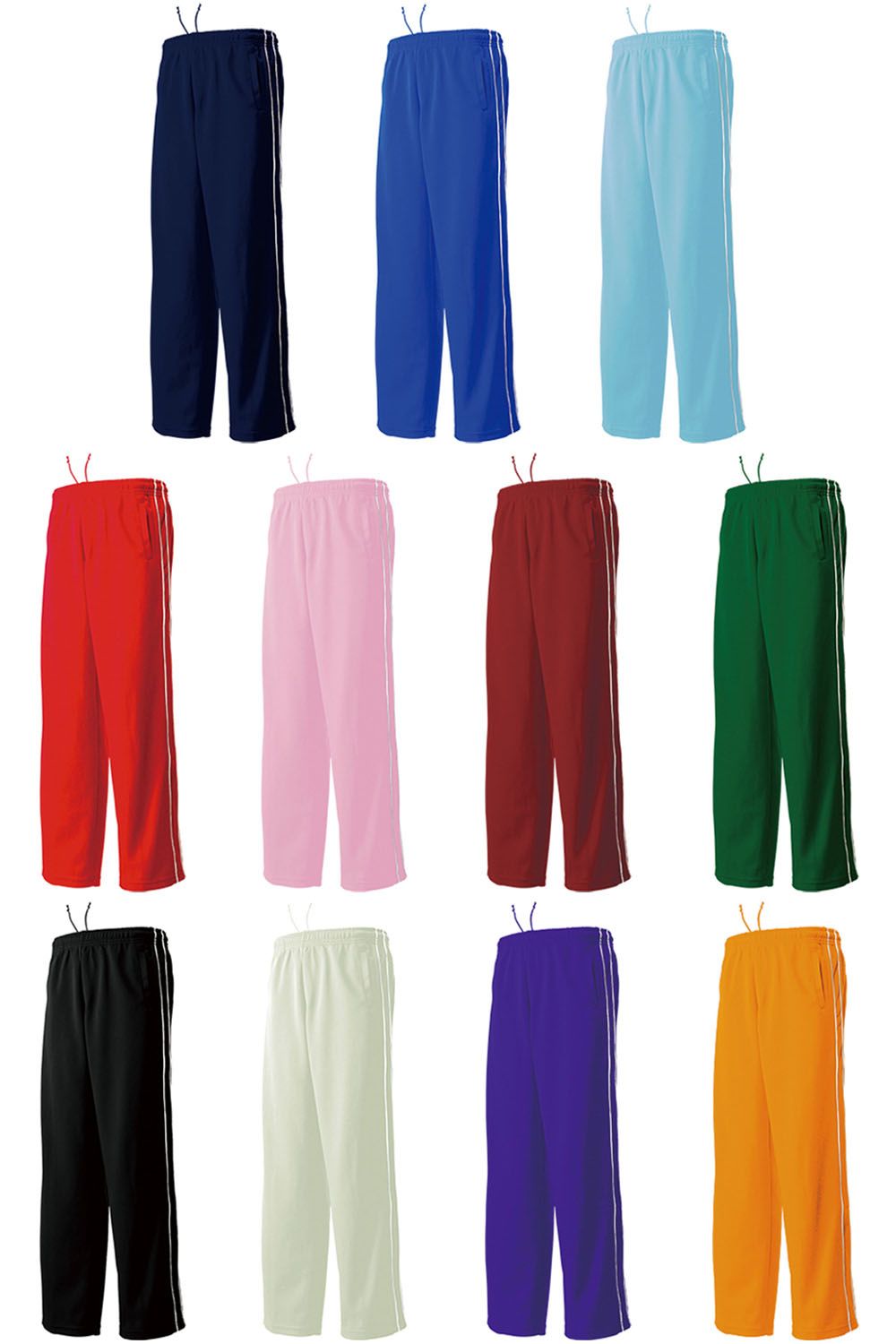 ウンドウ wundou パイピングトレーニングパンツ メンズ レディース ジャージ ロングパンツ 運動 パイピング 吸汗速乾 大きいサイズ ビッグサイズ 吸汗 速乾 ウエスト調節ひも  P2050B 0001 ネイビ