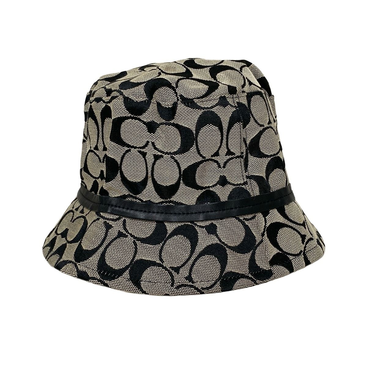 COACH コーチ ハット M L - アイボリー×黒 コットン