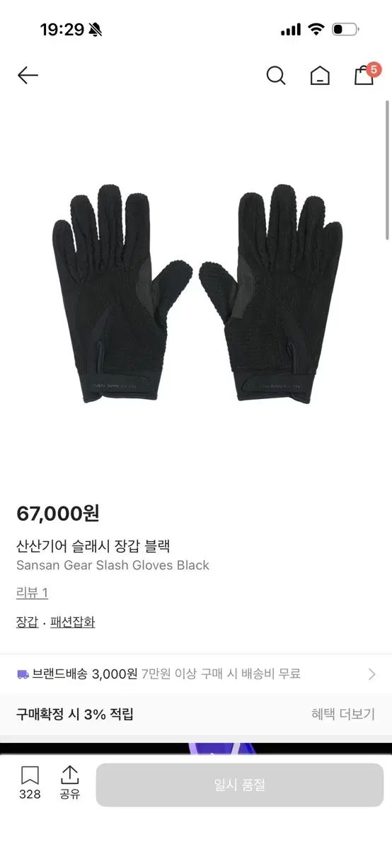 サンサンギアー スラッシュ ブラック 手袋1