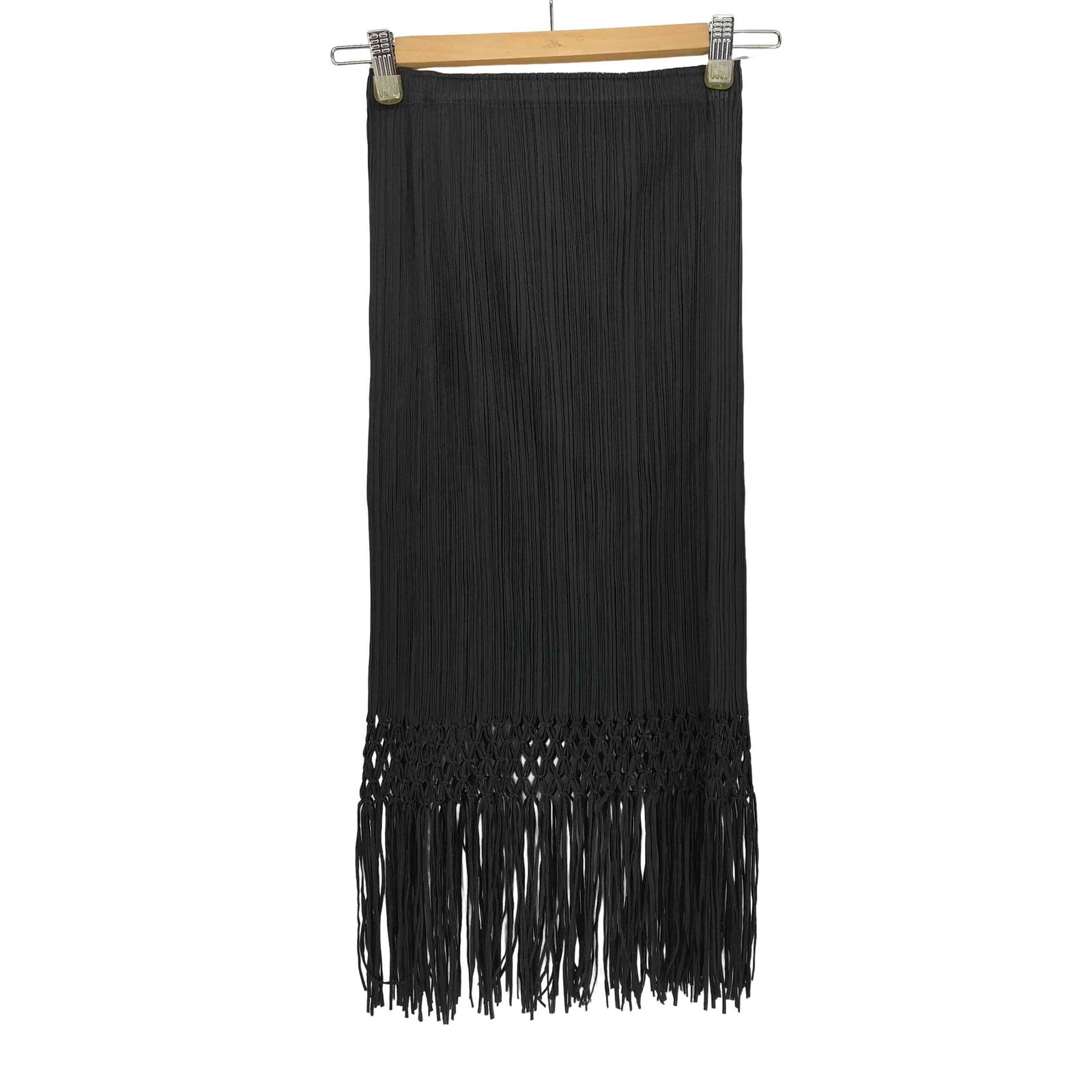 プリーツプリーズイッセイミヤケ PLEATS PLEASE ISSEY MIYAKE 08 SS 編み込みデザイン フリンジ プリーツスカート レディース JPN 1