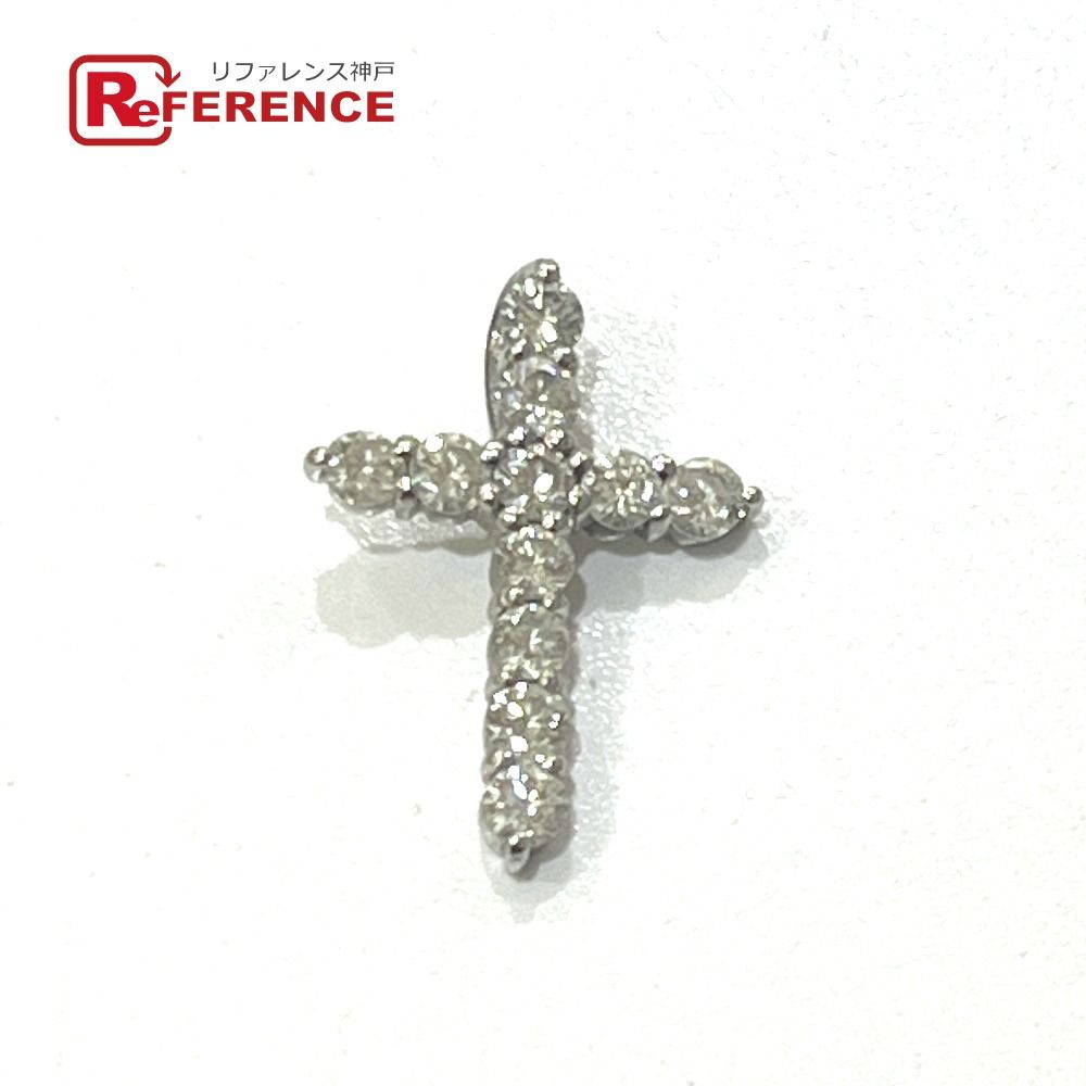 jewelry ジュエリー ペンダントトップ Pt 900 D 0.50 ct ミニ クロス ダイヤ シルバー