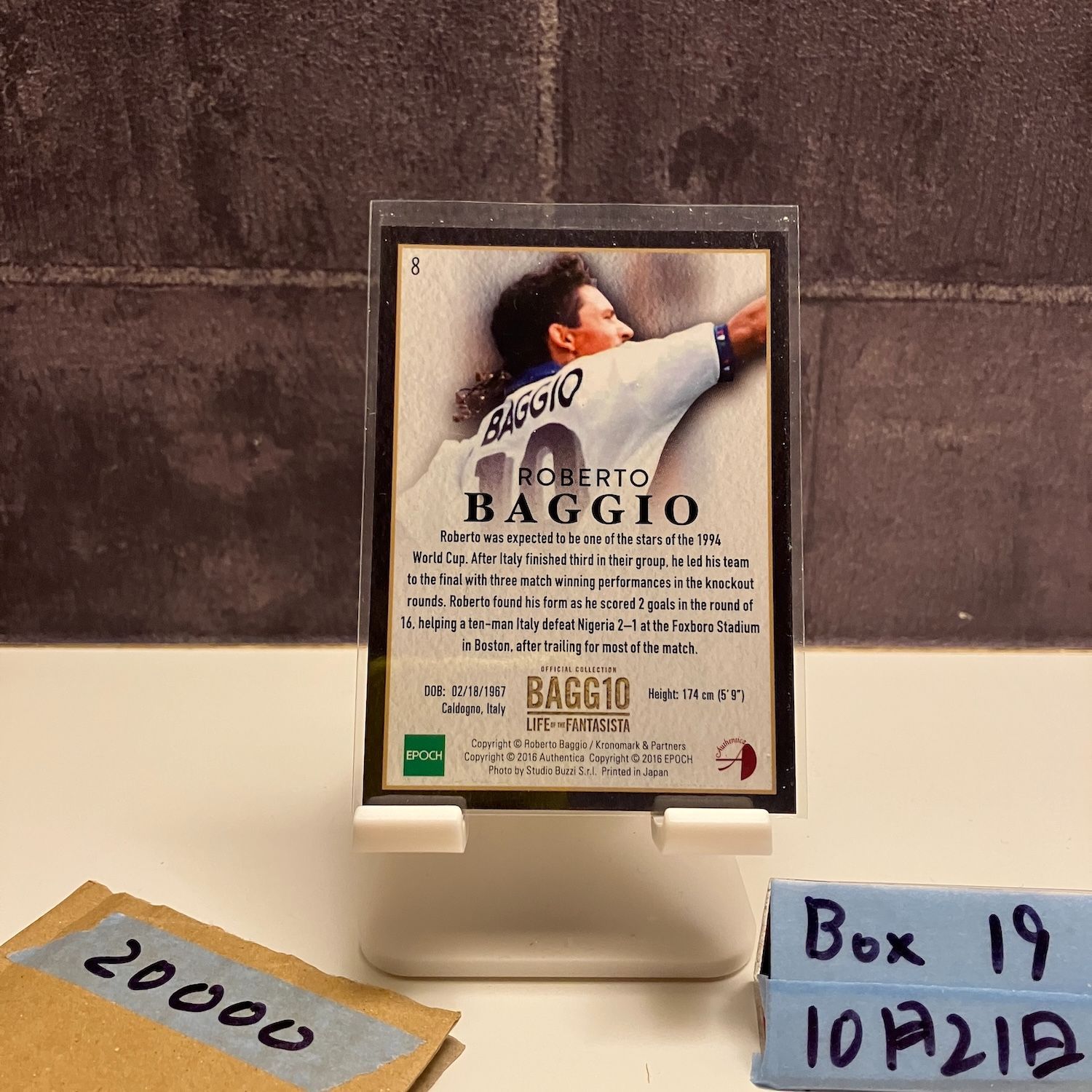 2016 EPOCH ロベルトバッジョ Roberto Baggio 28/40 イタリア代表 Life