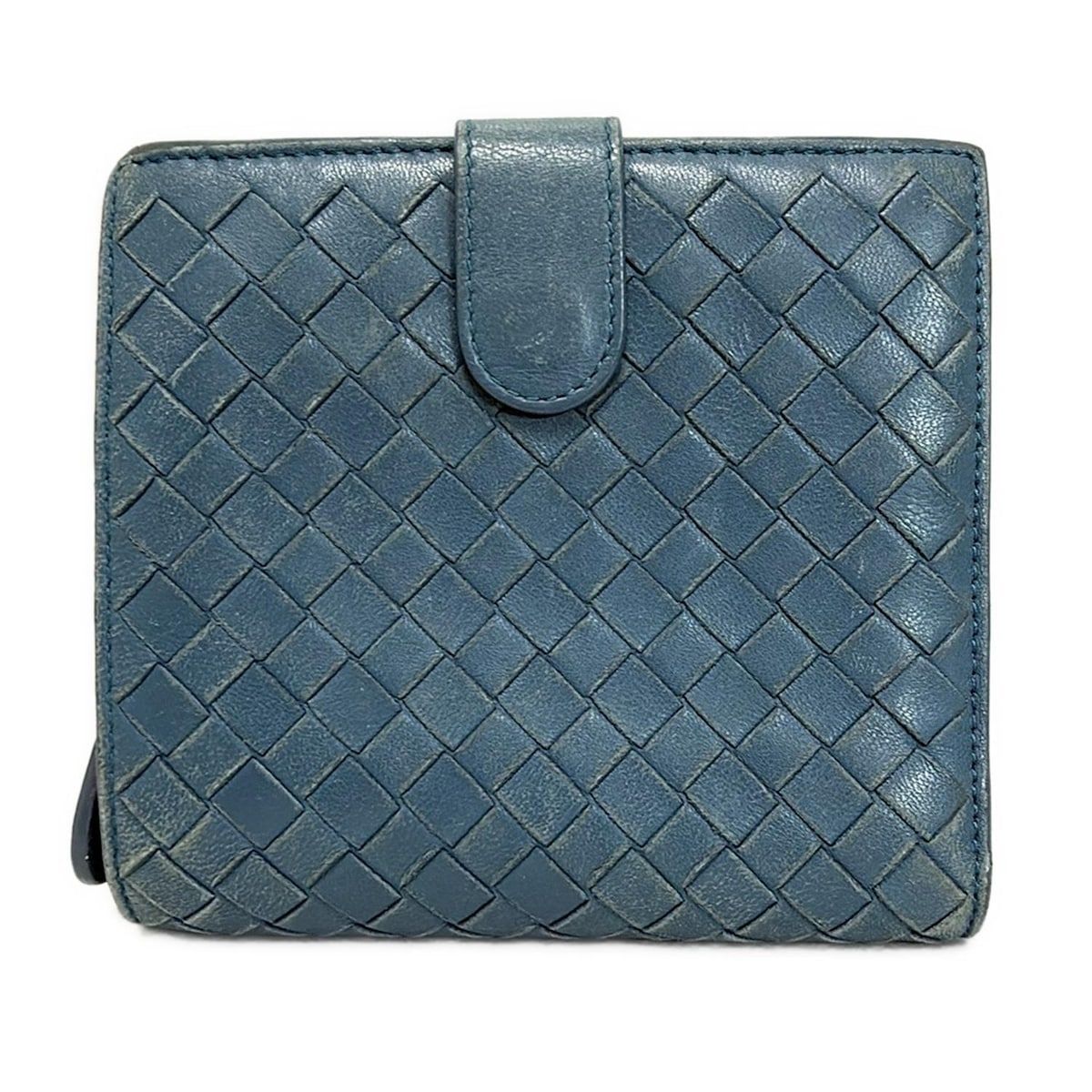 BOTTEGA VENETA ブルーグレー レザー 二つ折り財布 ボッテガ BOTTEGA VENETA(ボッテガヴェネタ) 2つ折り財布 イントレチャート