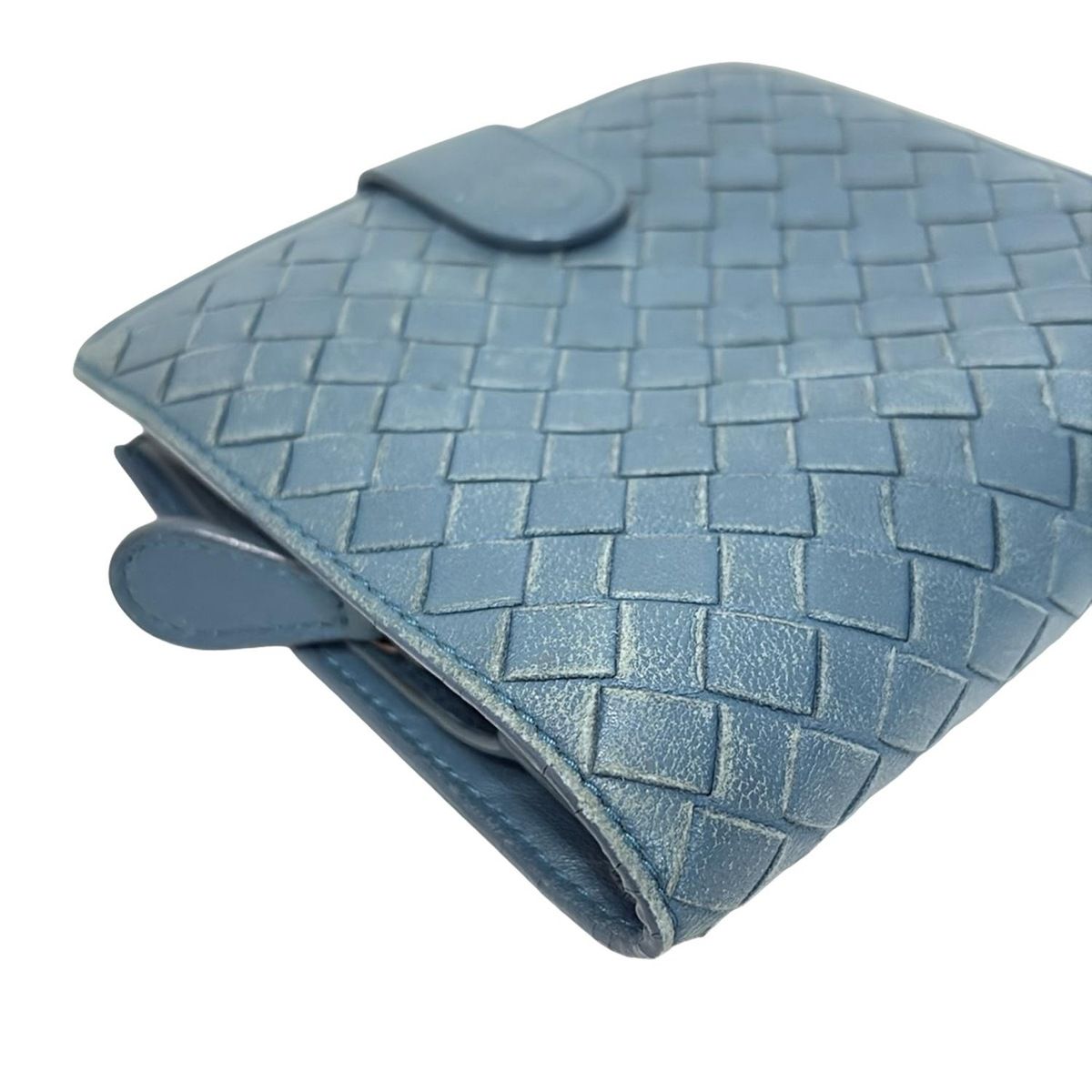 BOTTEGA VENETA ブルーグレー レザー 二つ折り財布 ボッテガ BOTTEGA VENETA(ボッテガヴェネタ) 2つ折り財布 イントレチャート