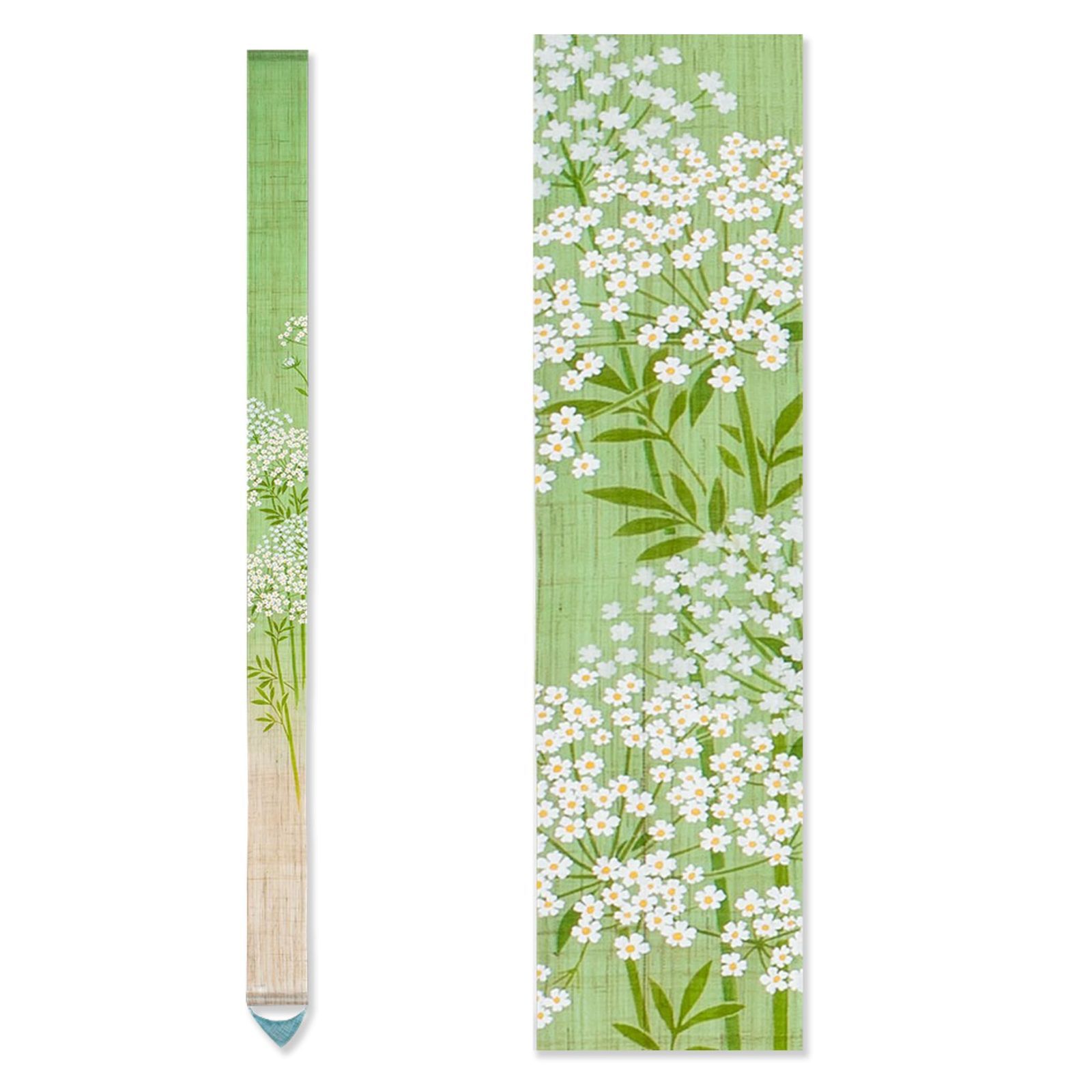 京都洛柿庵 細タペストリー レースフラワー ルシエール ジャパン 約10 170 cm 麻生地 タペストリー 掛け軸 インテリア ディスプレイ 和モダン