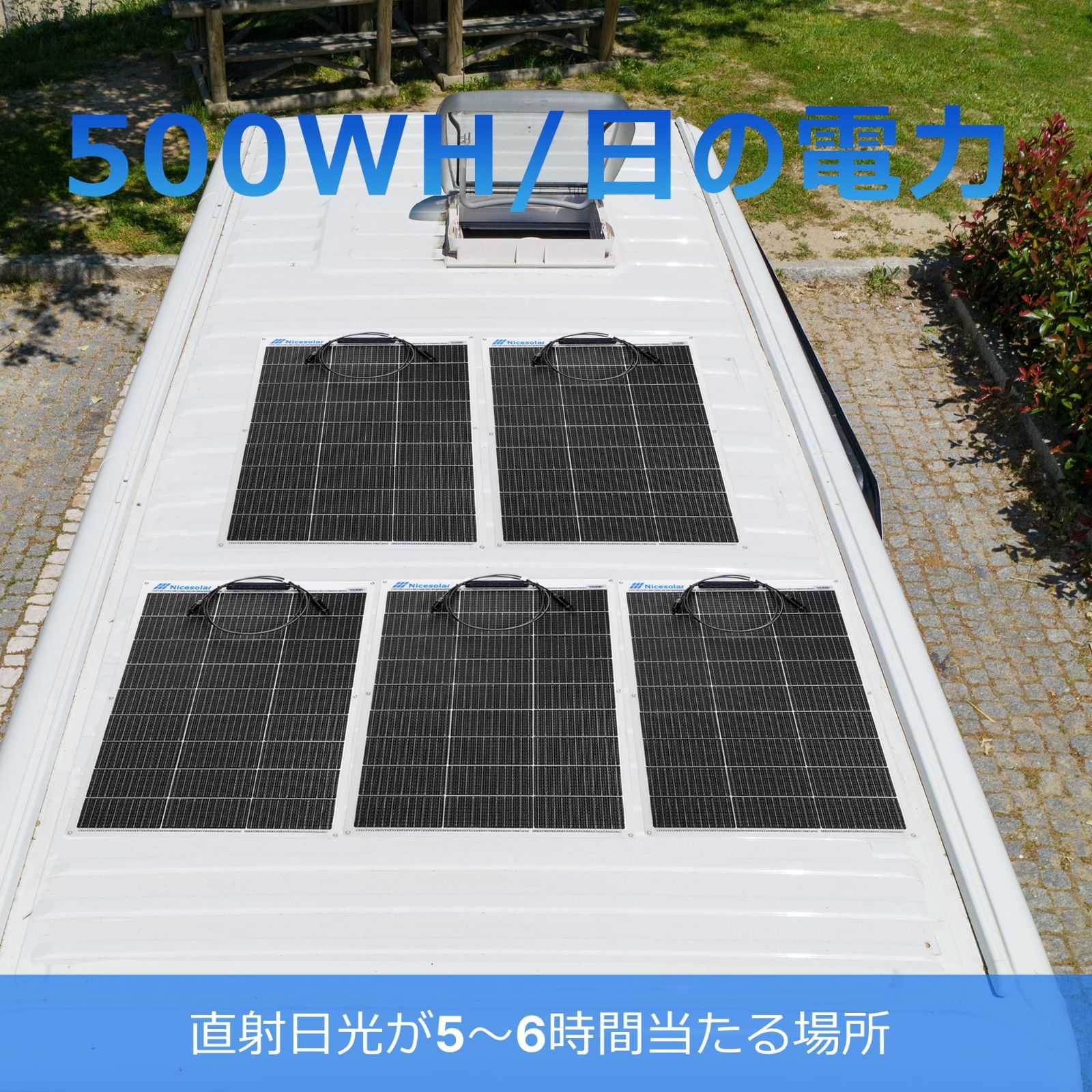 在庫処分】Nicesolar 100W フレキシブル ソーラーパネル 12V 太陽電池