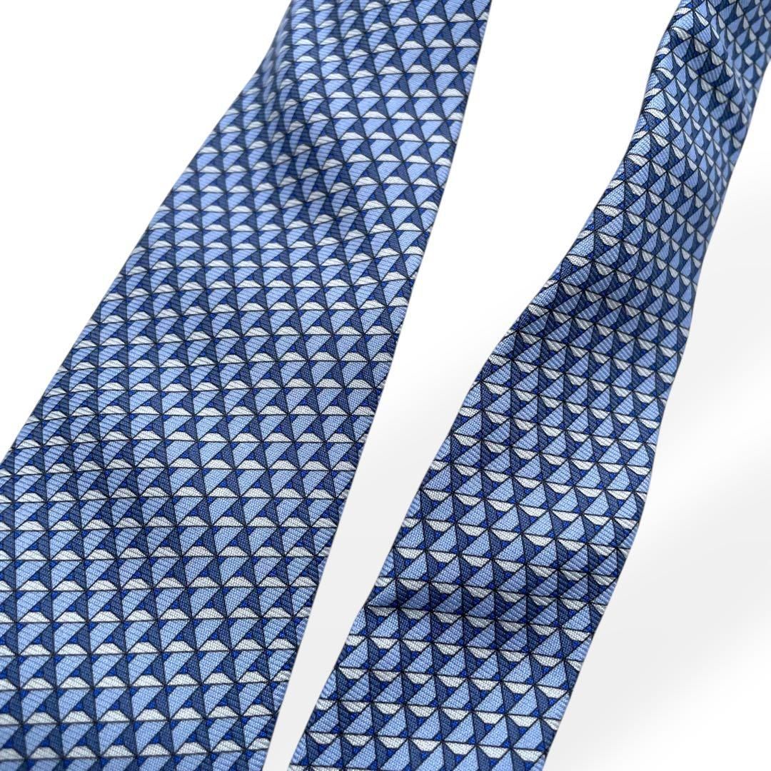 未使用級 HERMES エルメス ネクタイ シルク ブルー 総柄 - メルカリ