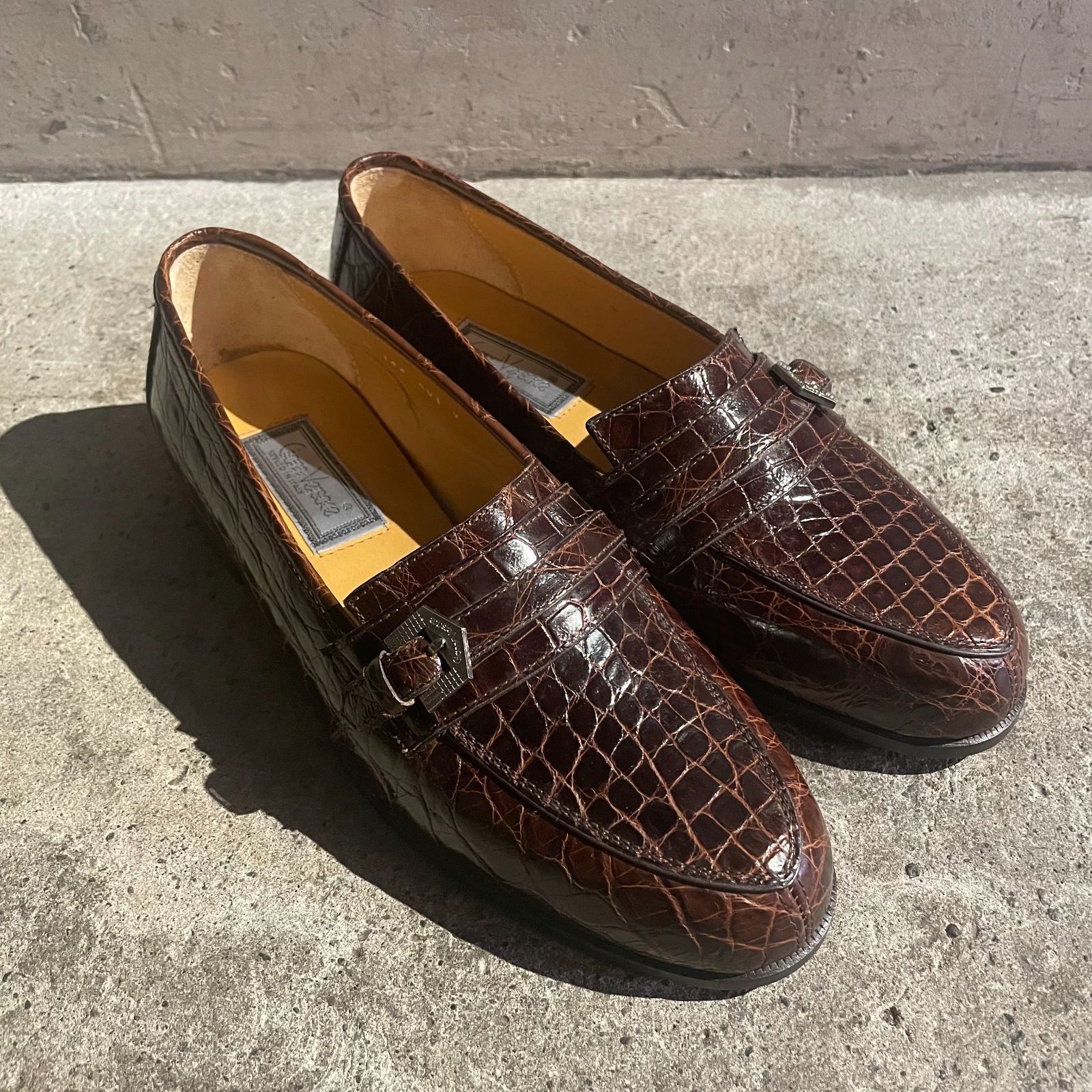 VERSACE 70s 80s クロコ箔押し ビットローファー ヴェルサーチェ