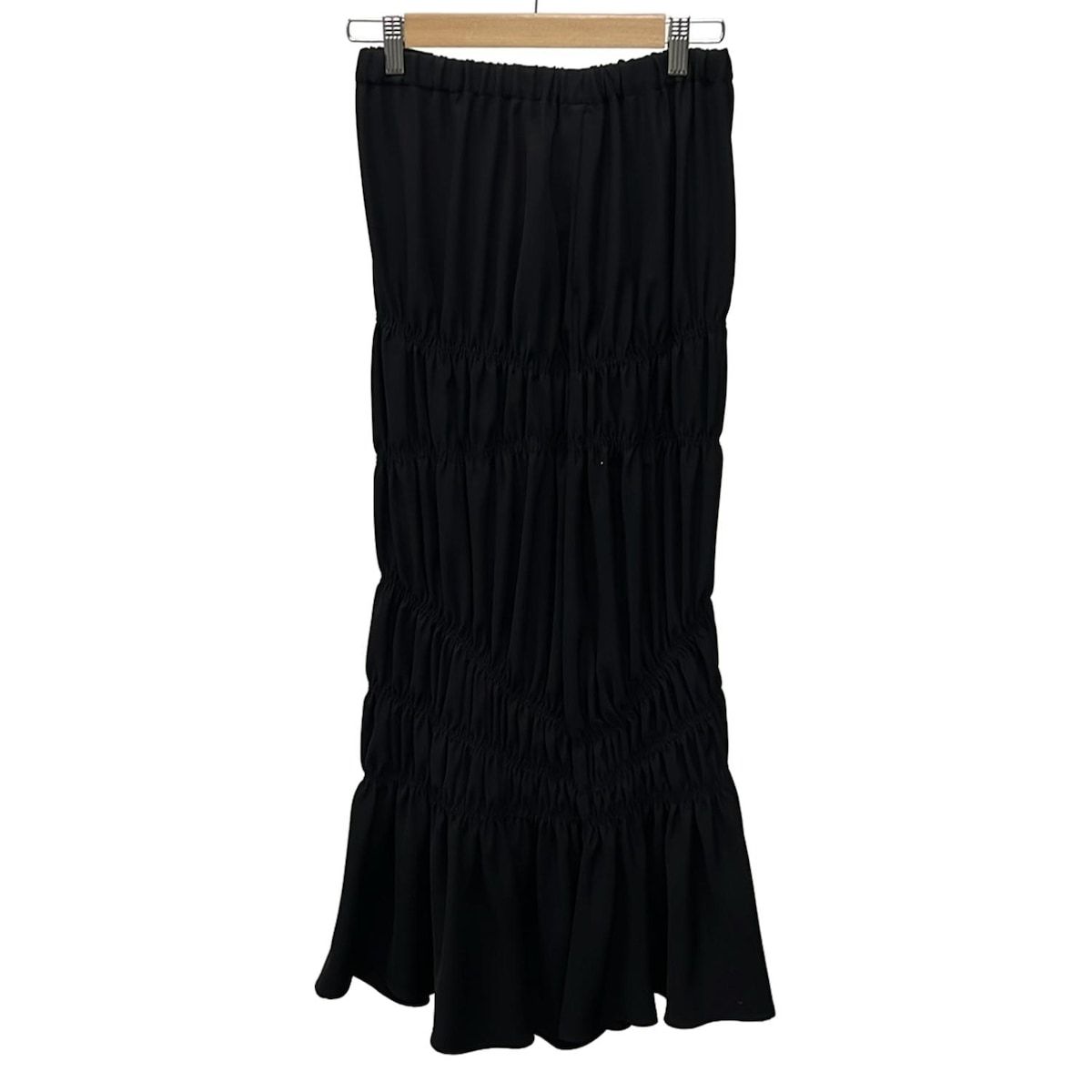ENFOLD エンフォルド ロングスカート サイズ36 S レディース - 黒 マキシ丈 ウエストゴム ギャザー