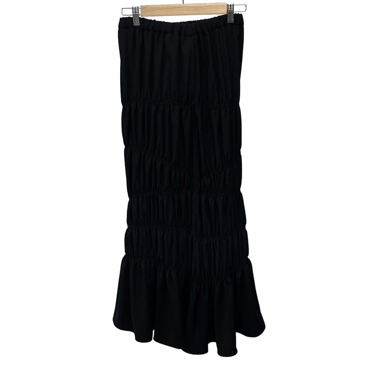 ENFOLD エンフォルド ロングスカート サイズ36 S レディース - 黒 マキシ丈 ウエストゴム ギャザー