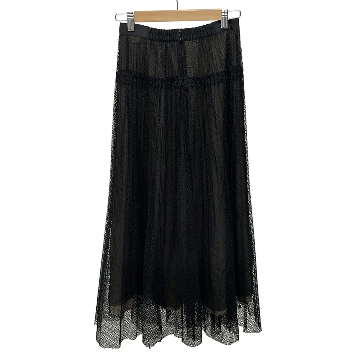 CELFORD セルフォード ロングスカート サイズ36 S レディース - 黒×ライトブラウン マキシ丈 ウエストゴム レース