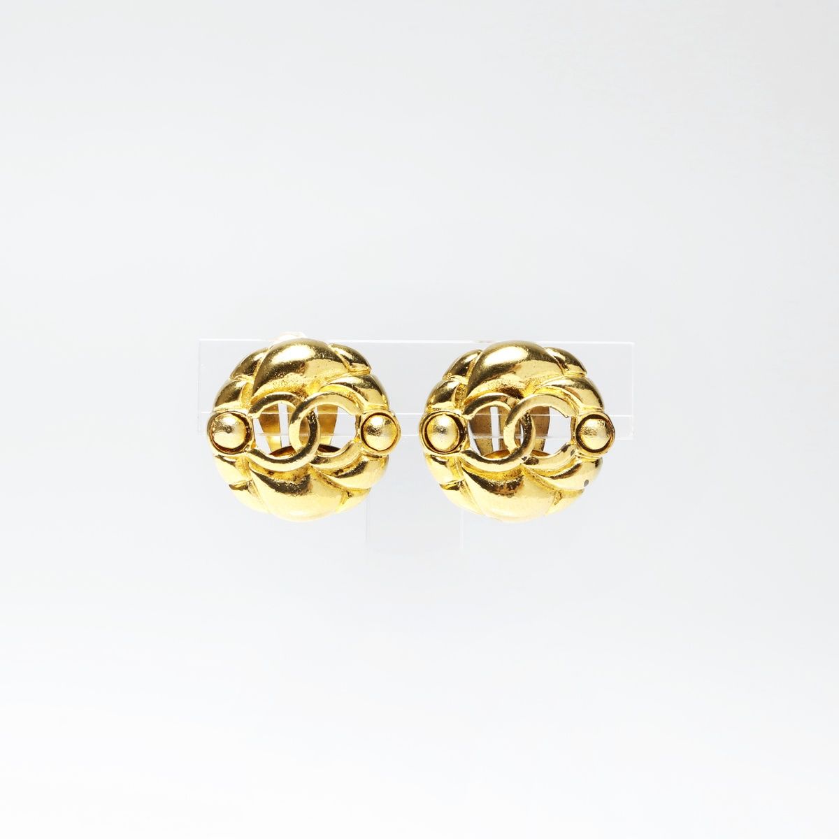 CHANEL シャネル イヤリング 2 cc 3 1988 ココマーク ラウンド