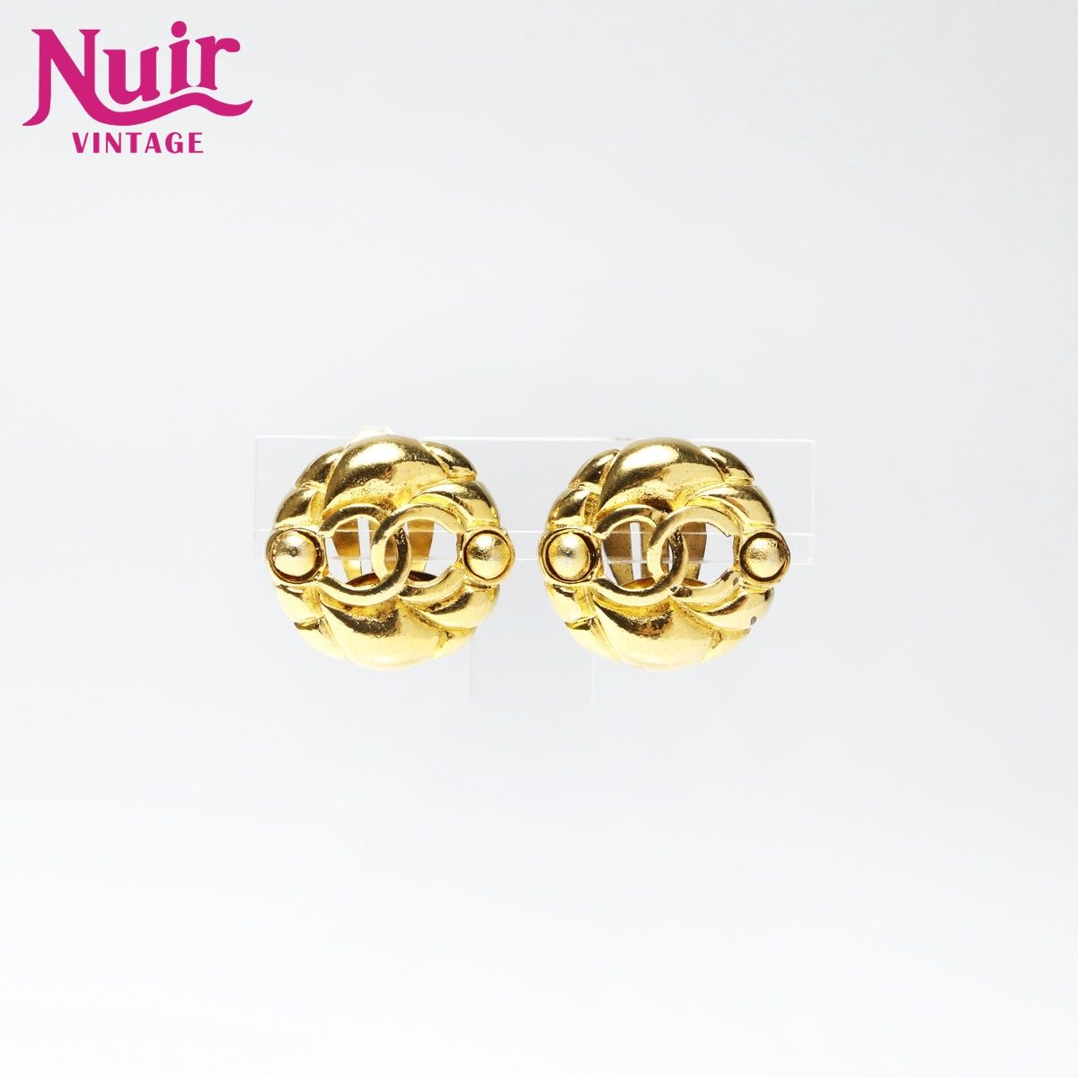 CHANEL シャネル イヤリング 2 cc 3 1988 ココマーク ラウンド