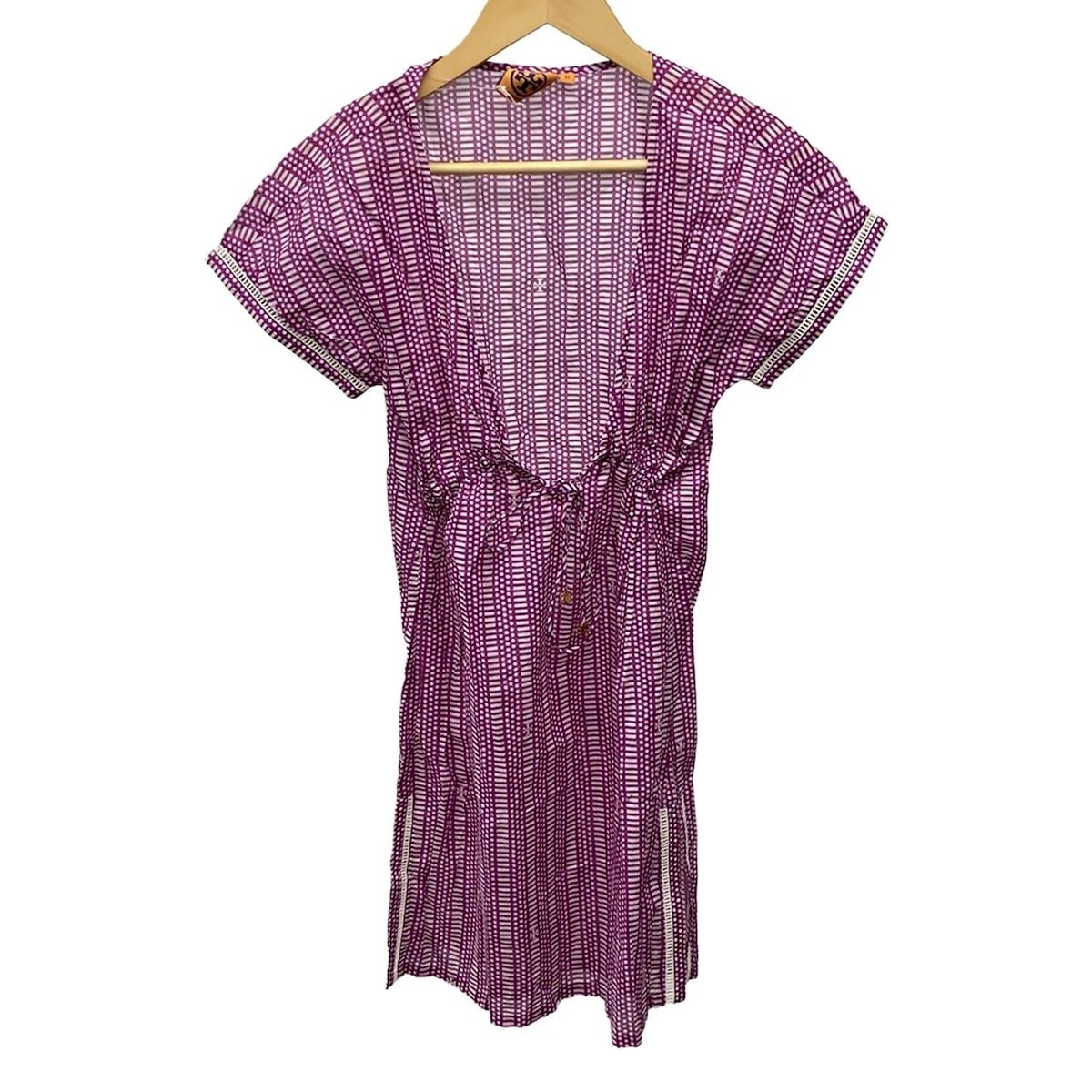 TORY BURCH トリーバーチ チュニック サイズXS レディース ピンク×白 半袖