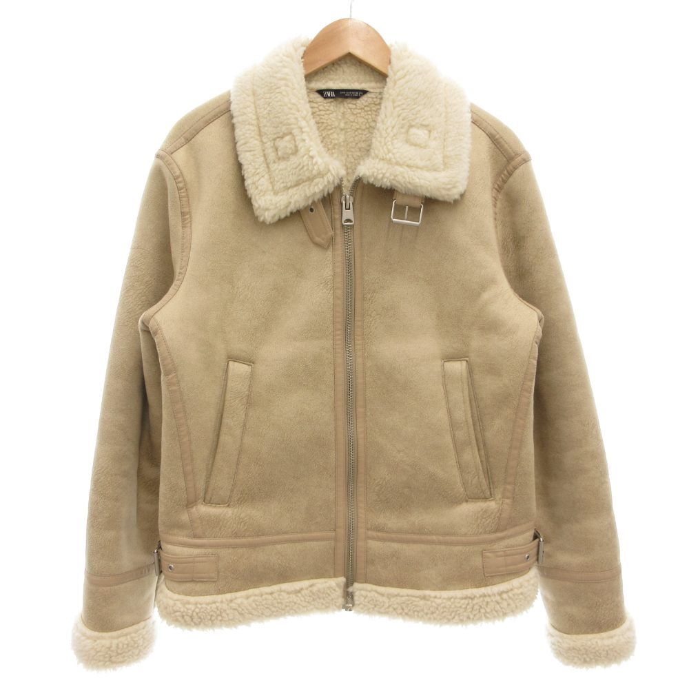 ZARA ベージュ ボアジャケット ZARA - ZARA ザラ 中綿 ボア ブルゾン 
