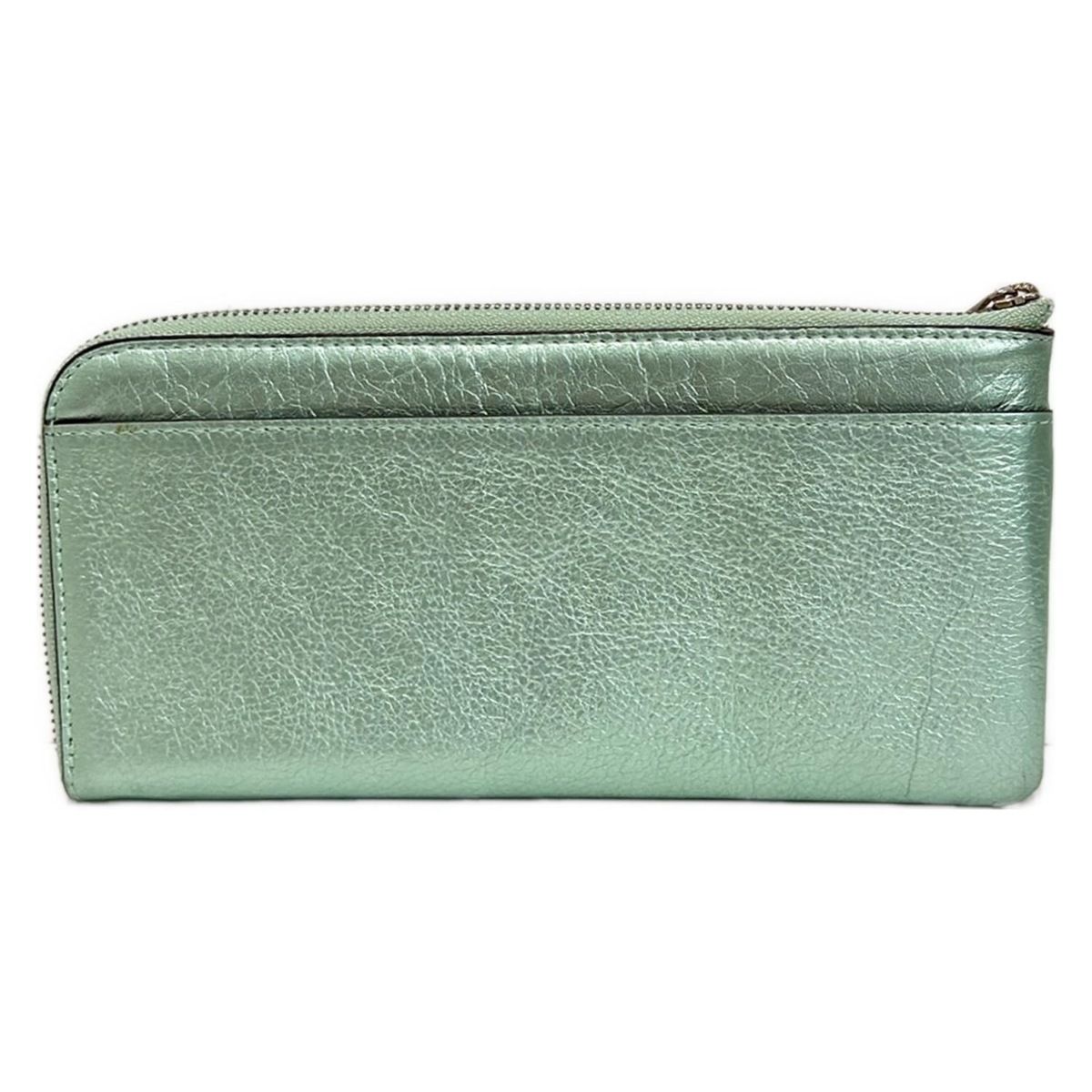 ペレボルサ PELLE BORSA L字ファスナー長財布 （シルバー PELLE BORSA 