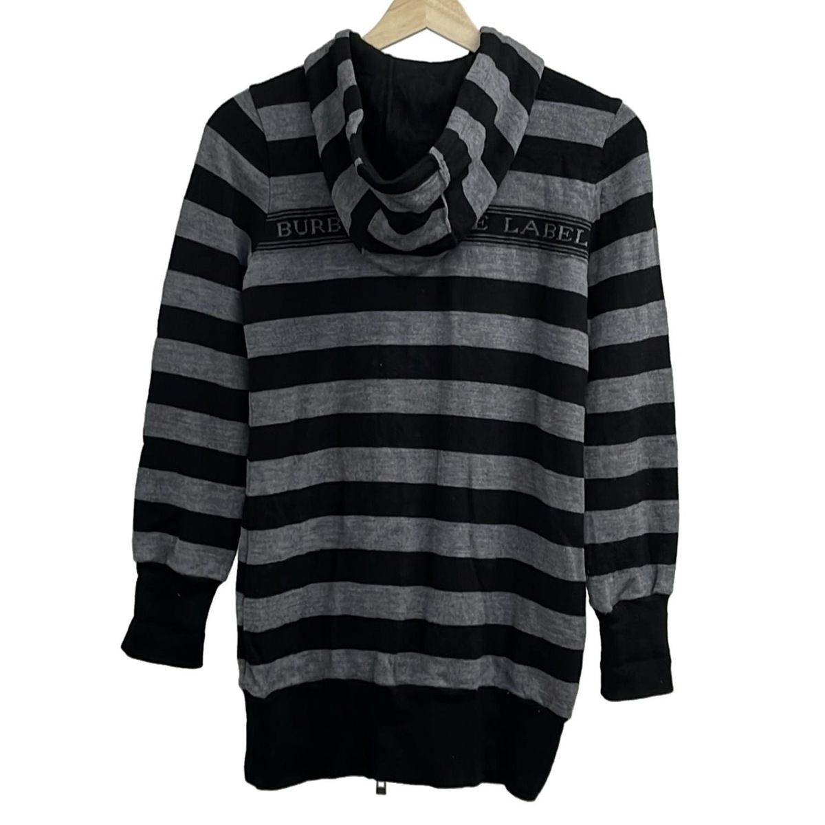 Burberry Blue Label バーバリーブルーレーベル パーカー サイズ38 M レディース - 黒×グレー 長袖 ニット ボーダー