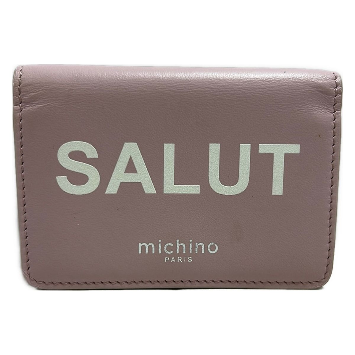 michino ミチノ 3つ折り財布 - ピンク SALUT レザー