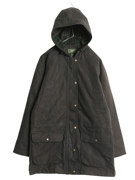 な ! 00 s エルエルビーン オイルド パーカー ジャケット レディース アウトドア マウンテンパーカー ハーフ コート ジャンパー 黒