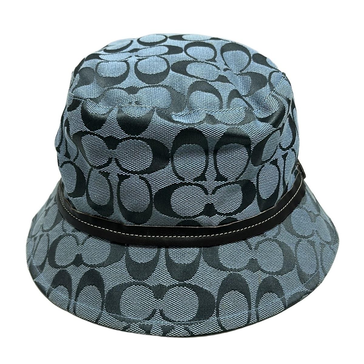 COACH(コーチ) ハット M/L - ライトブルー×グレー シグネチャー柄