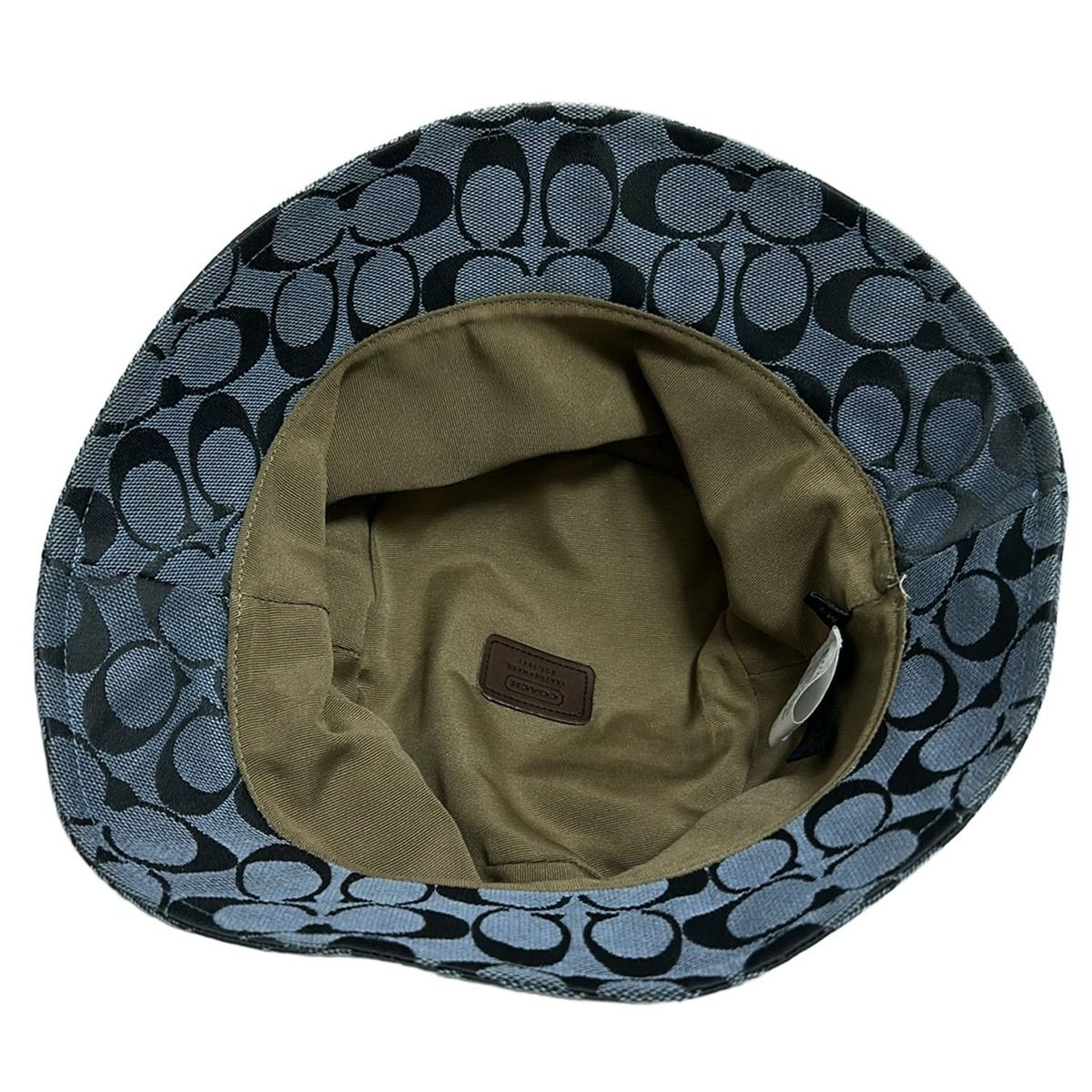 COACH(コーチ) ハット M/L - ライトブルー×グレー シグネチャー柄