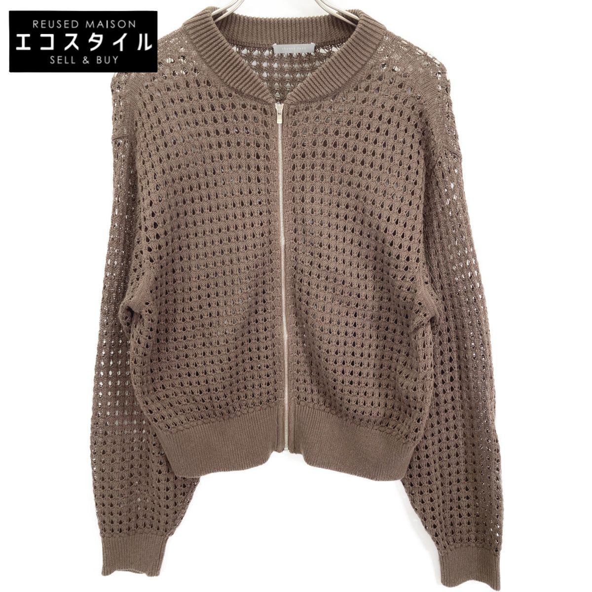 theory luxe セオリーリュクス 25年製 ﾌﾞﾗｳﾝ Misca Poppy Cardigan ﾆｯﾄﾒｯｼｭｼﾞｬｹｯﾄ 38