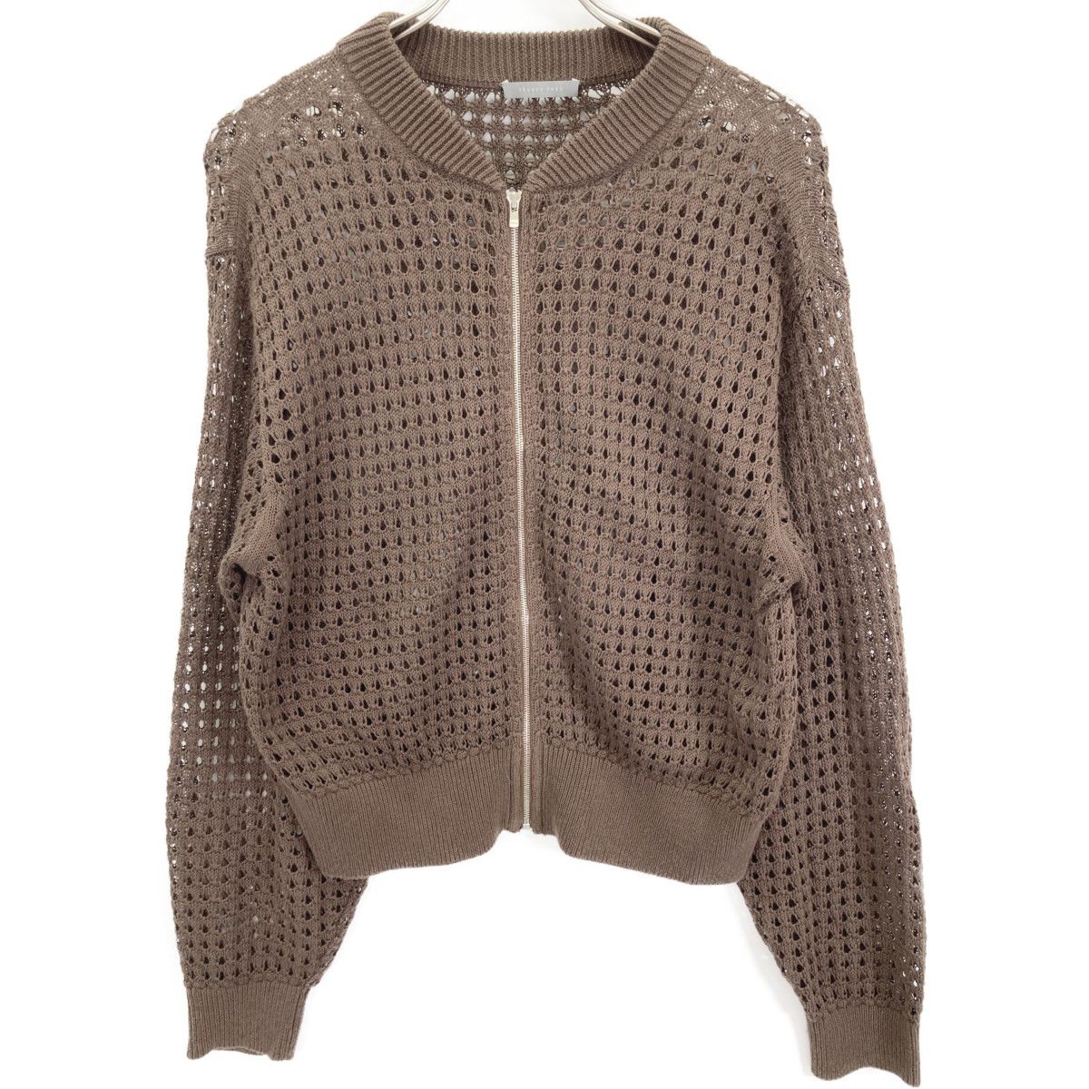 25年モデル☆セオリーリュクス　POPPY CARDIGAN　ジップアップ　38 theory luxe セオリーリュクス 25年製 ﾌﾞﾗｳﾝ Misca Poppy Cardigan ﾆｯﾄ