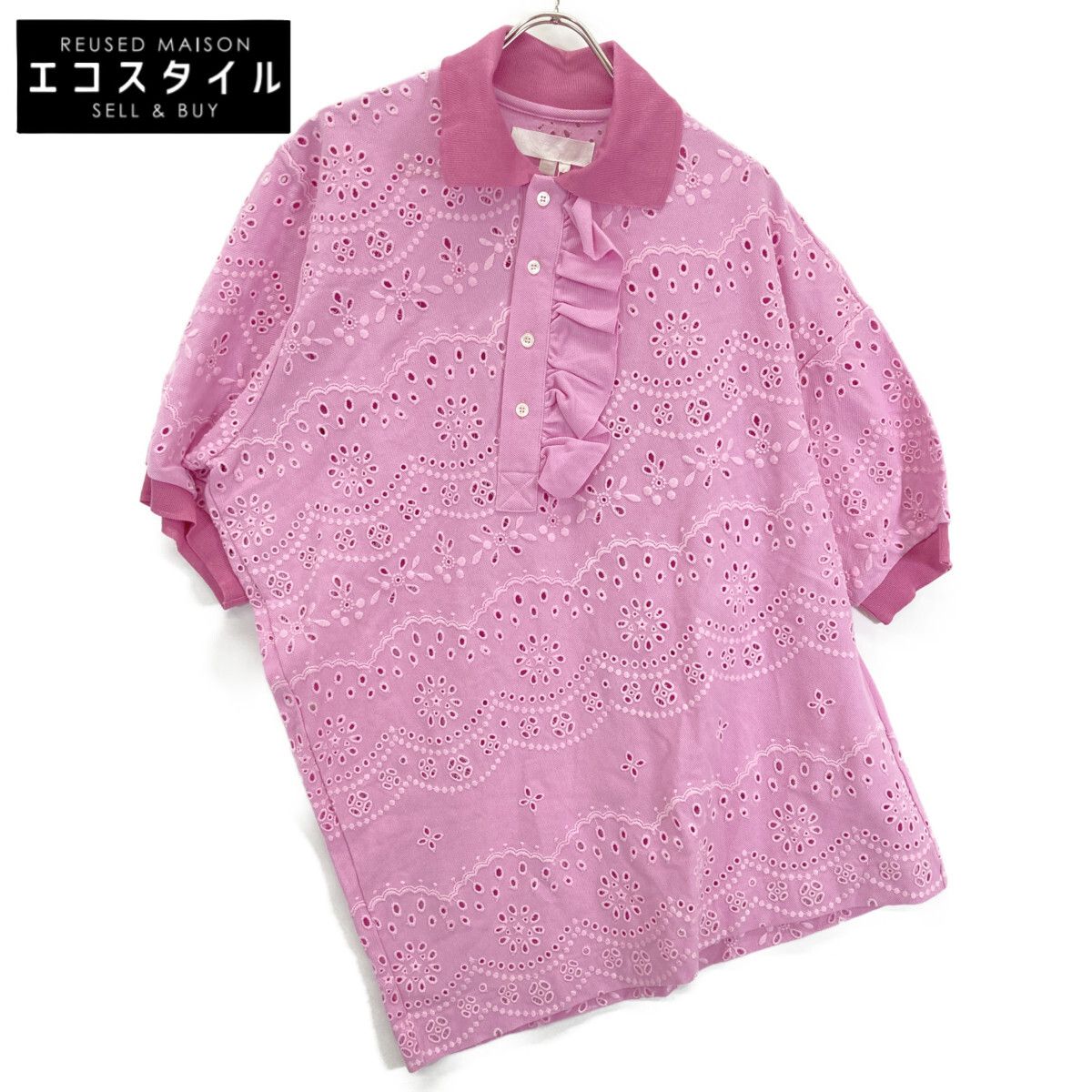 BASE MARK ベースマーク 25 BS 07 ﾋﾟﾝｸ Embroidery Polo S