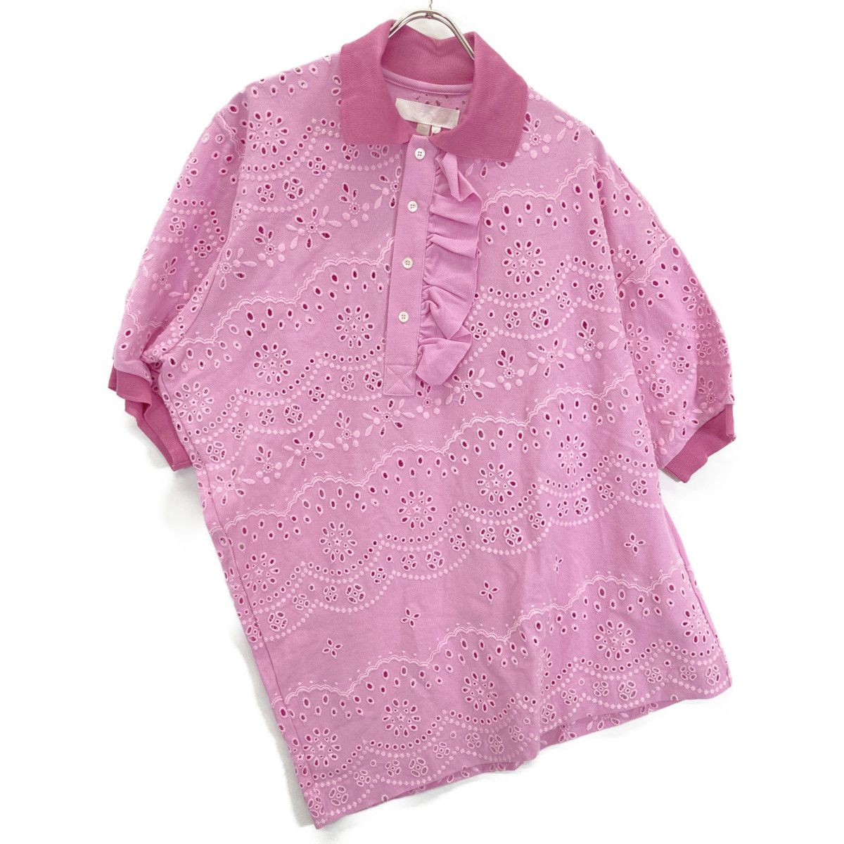 BASE MARK ベースマーク 25 BS 07 ﾋﾟﾝｸ Embroidery Polo S