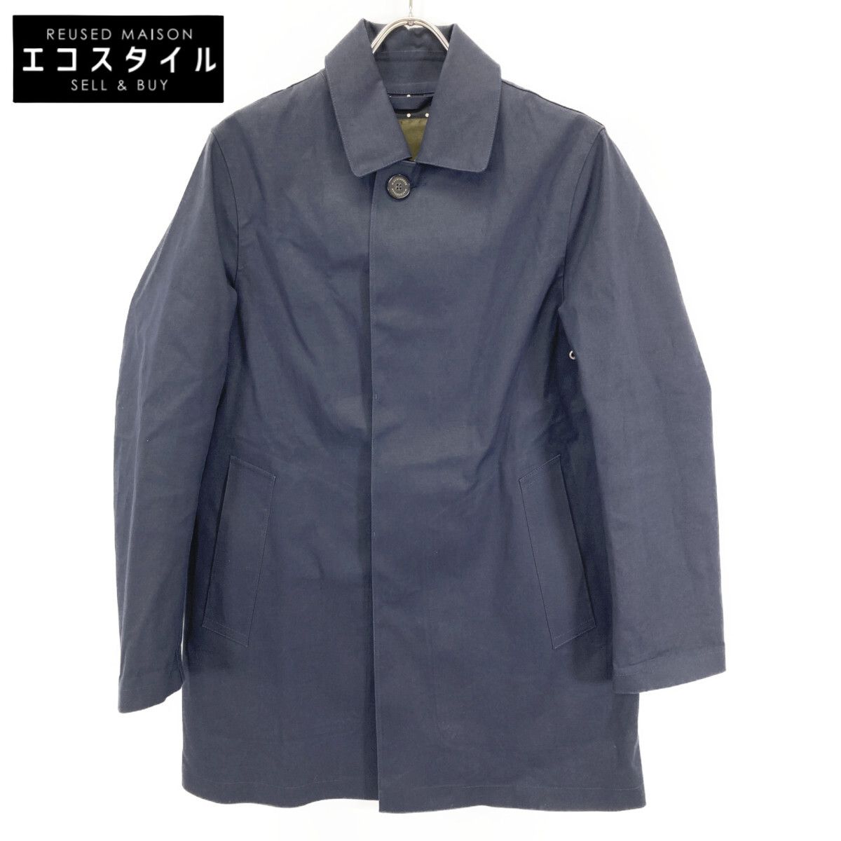 MACKINTOSH マッキントッシュ ﾈｲﾋﾞｰ 裏地ﾄﾞｯﾄ柄 ﾏｯｷﾝ ｺﾞﾑ引き ｽﾃﾝｶﾗｰ