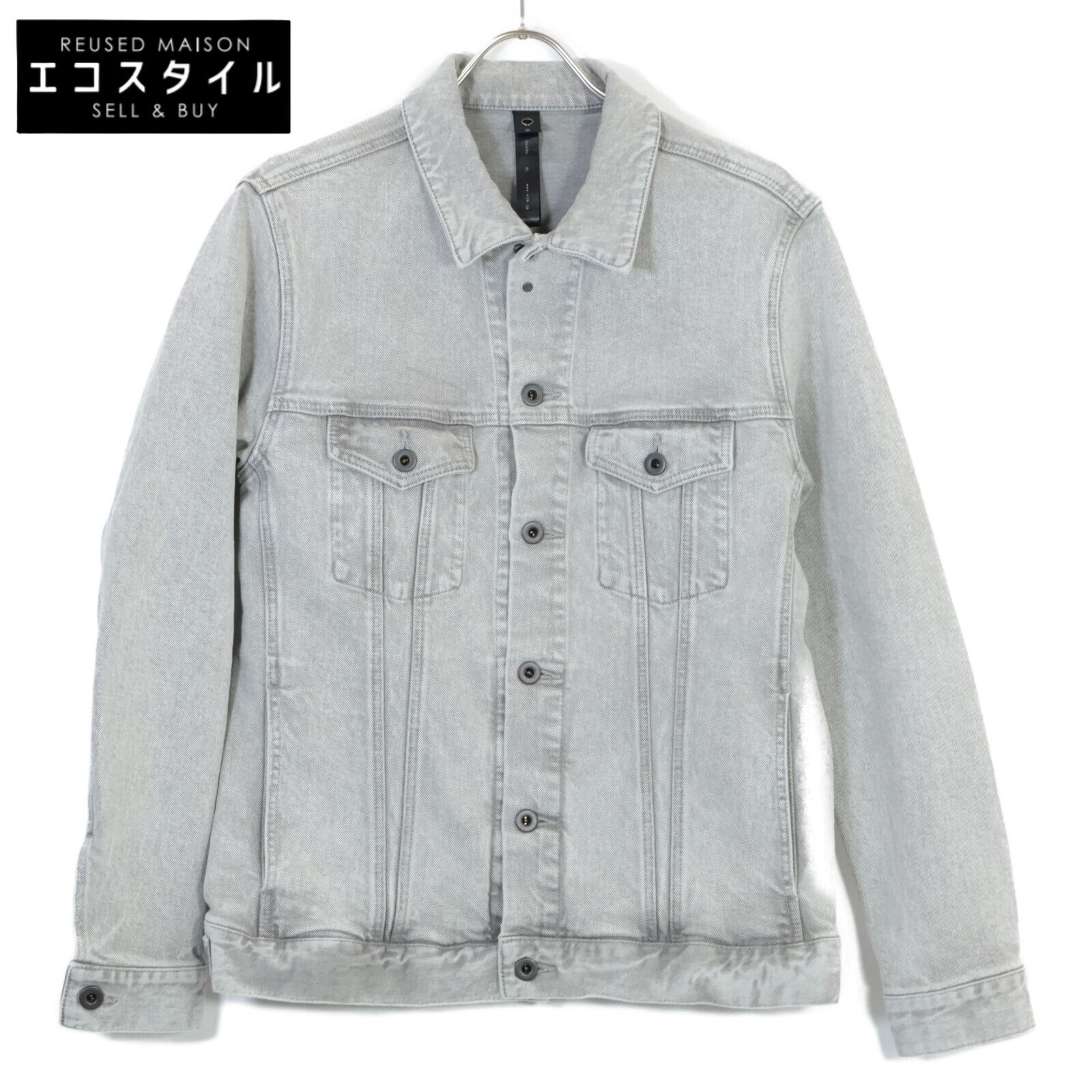 WJK ダブルジェイケイ ds 48 v ﾗｲﾄｸﾞﾚｰ ｺｯﾄﾝ trucker jacket XL