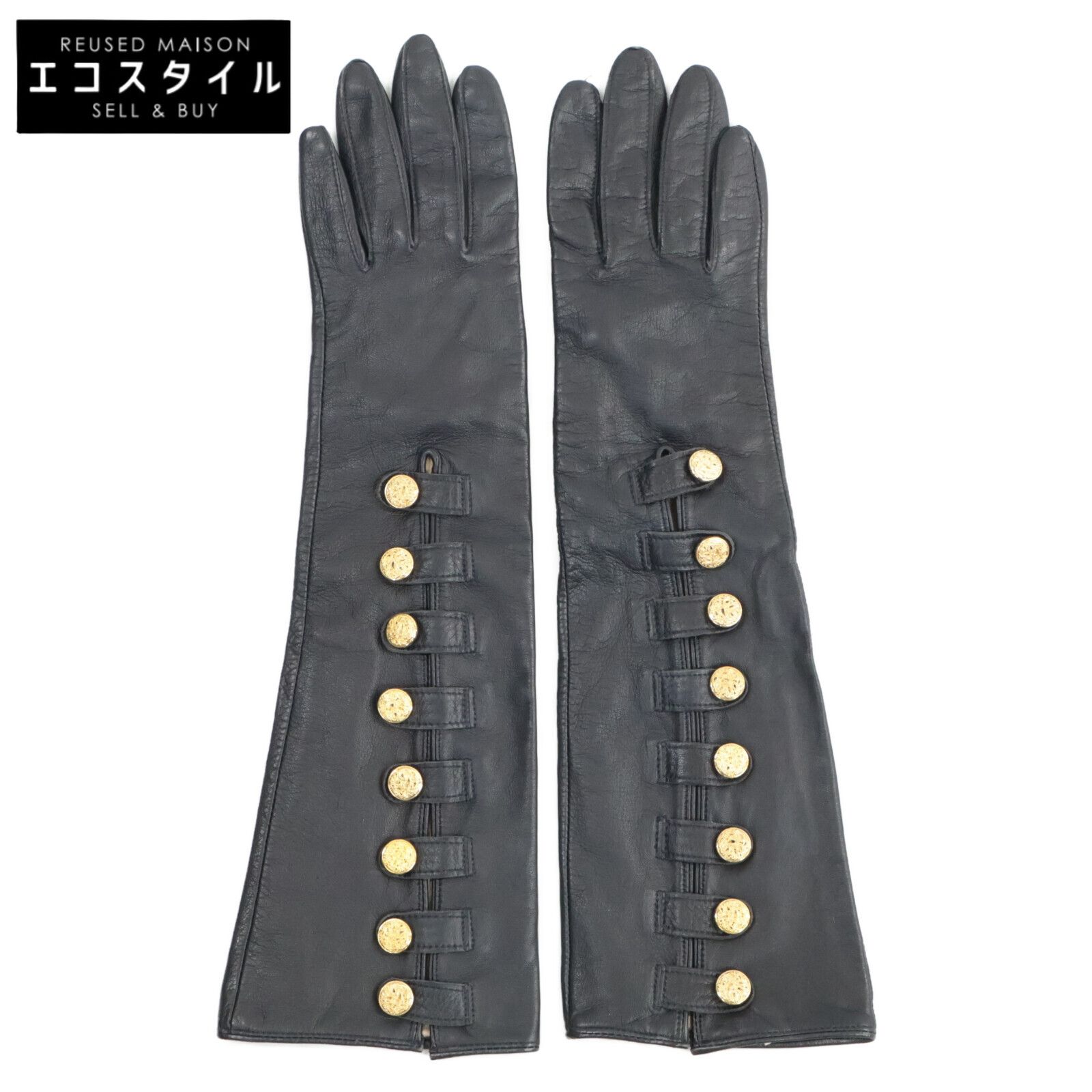 DENTS デンツ EUZ 6239 シルクライナー 金釦 ロング レザー 7