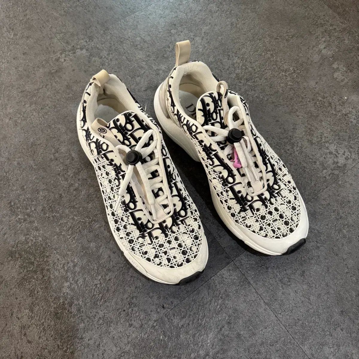 44サイズ ディオール B24 オブリーク カナージュ モチーフ 白