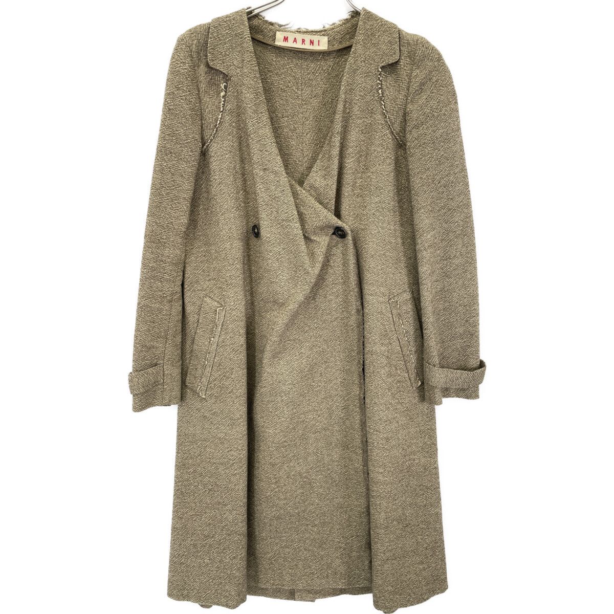 MARNI　ロングコート　ベージュ　カシミヤ混　38 MARNI マルニ ﾍﾞｰｼﾞｭ GACPMA808BOOTU112 ｶｯﾄｵﾌ ﾛﾝｸﾞｺｰﾄ 38 - メルカリ