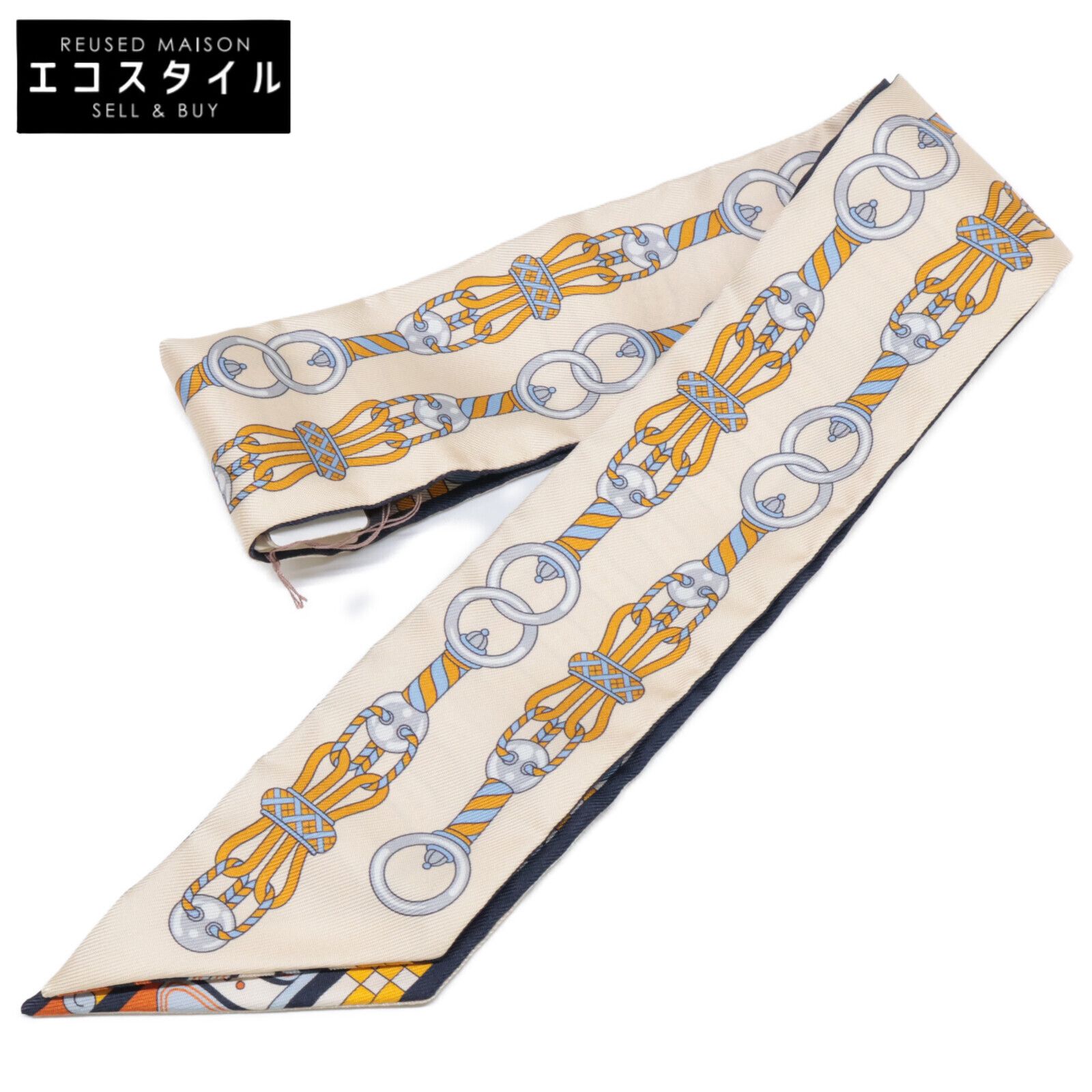 HERMES エルメス 063853 S 06 Harnais en Rosace ハーネスの薔薇窓 シルク ツイリー