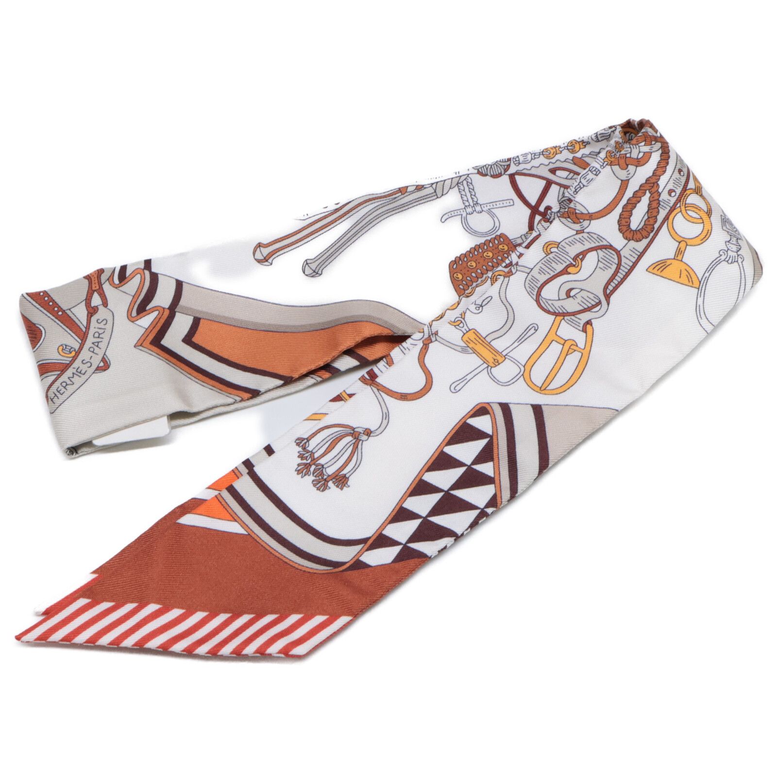 HERMES エルメス 25 SS 062842 S 07 Bouquets Sellier 鞍職人の花束 シルク ツイリー