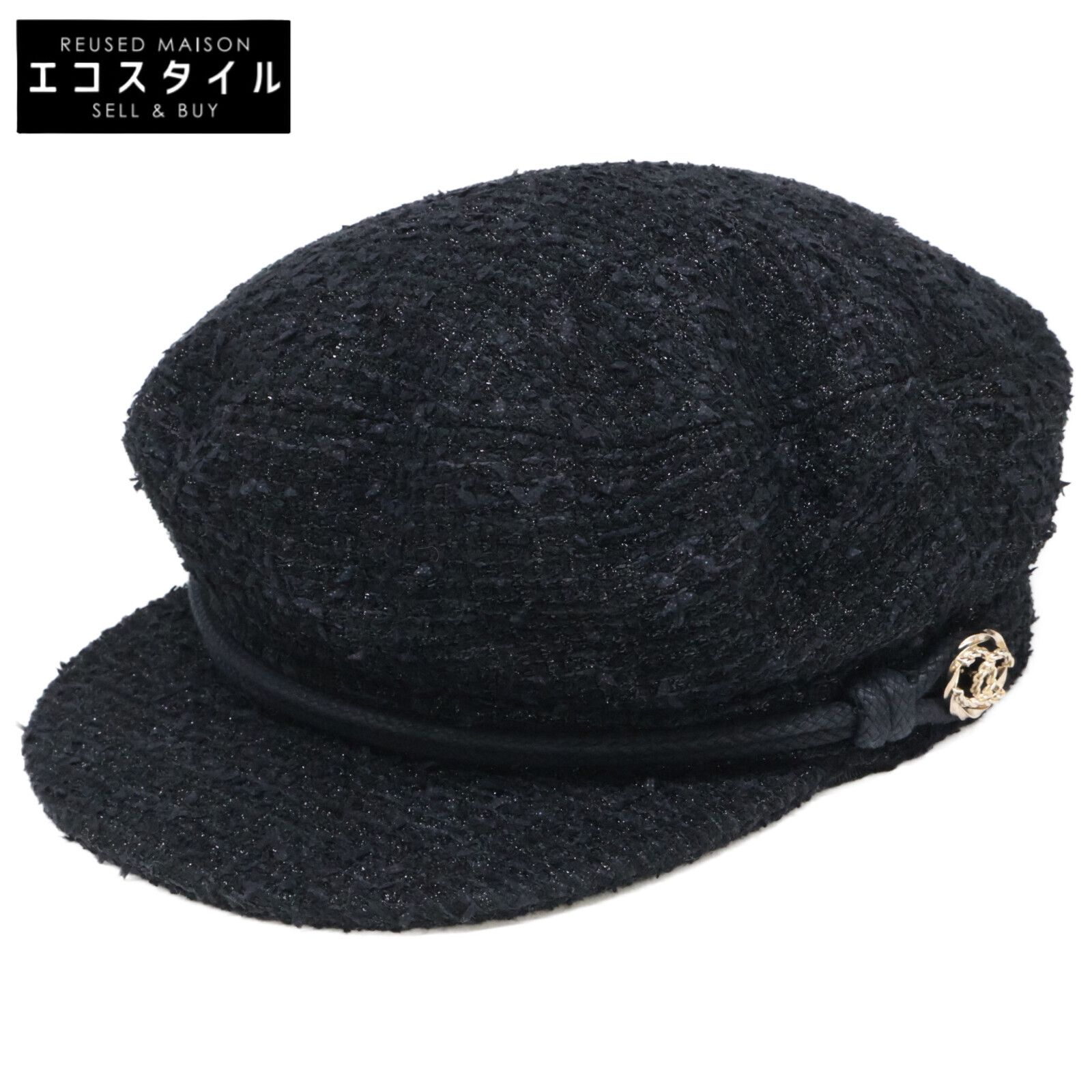 CHANEL シャネル 【美品/国内正規】ココマーク ツイード キャスケット