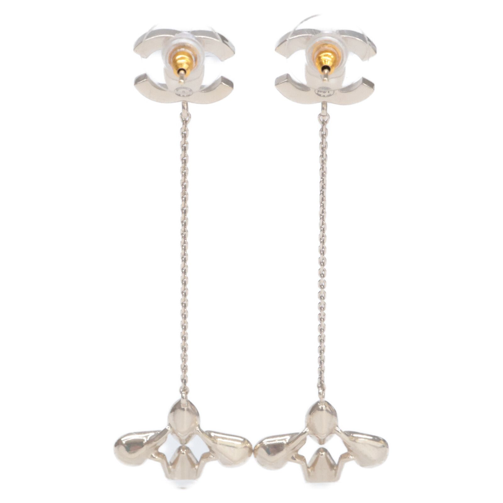  CHANEL シャネル B 19 K ココマーク ビジュー チェーン アメリカン ピアス(両耳用) アクセサリー