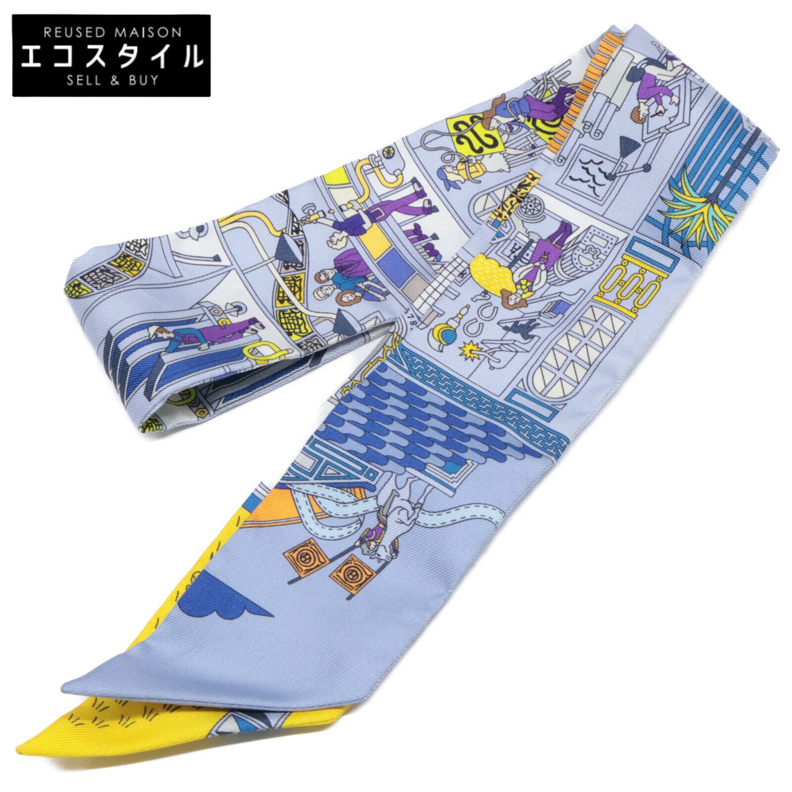 HERMES エルメス La Maison Des Carres メゾンデカレ シルク ツイリー