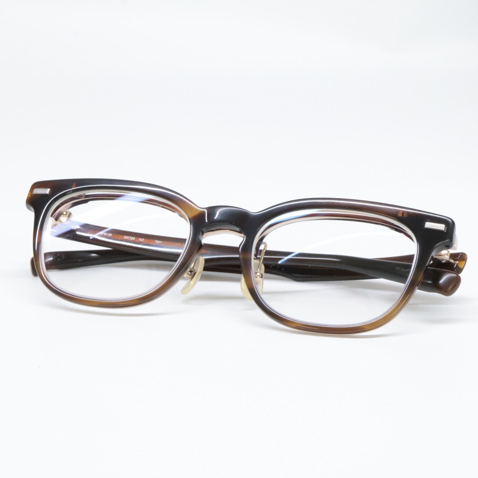 999.9 フォーナインズ NPM-56 7901 度入りレンズ 跳ね上げ式 ウェリントンシェイプ メガネフレーム 50 20 142