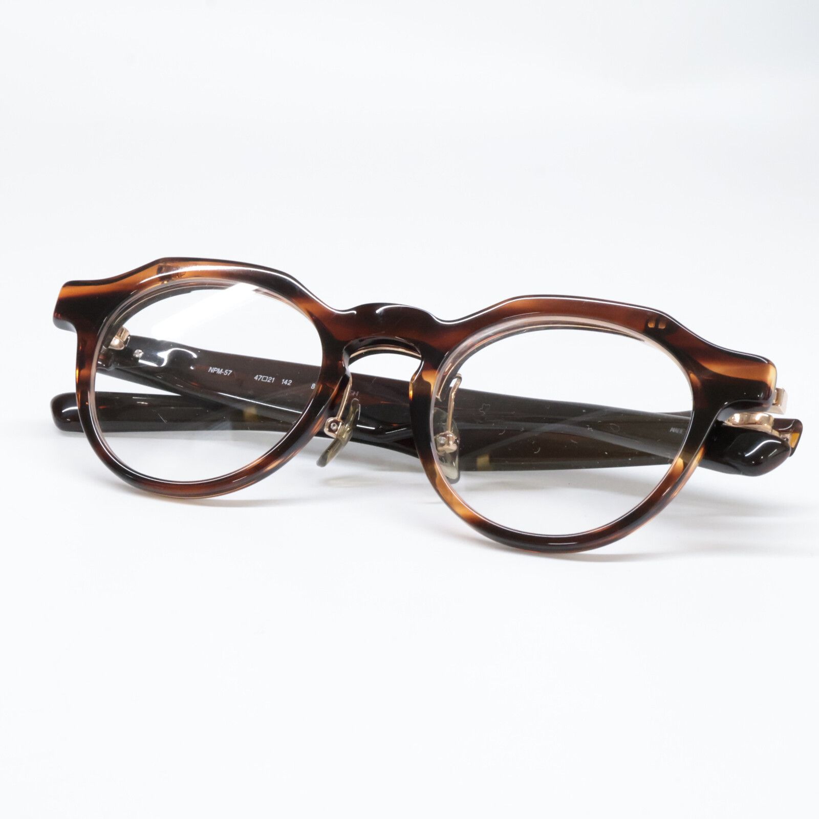 999.9 フォーナインズ NPM-57 8161 跳ね上げ式 ボストンシェイプ メガネフレーム 47 21 142