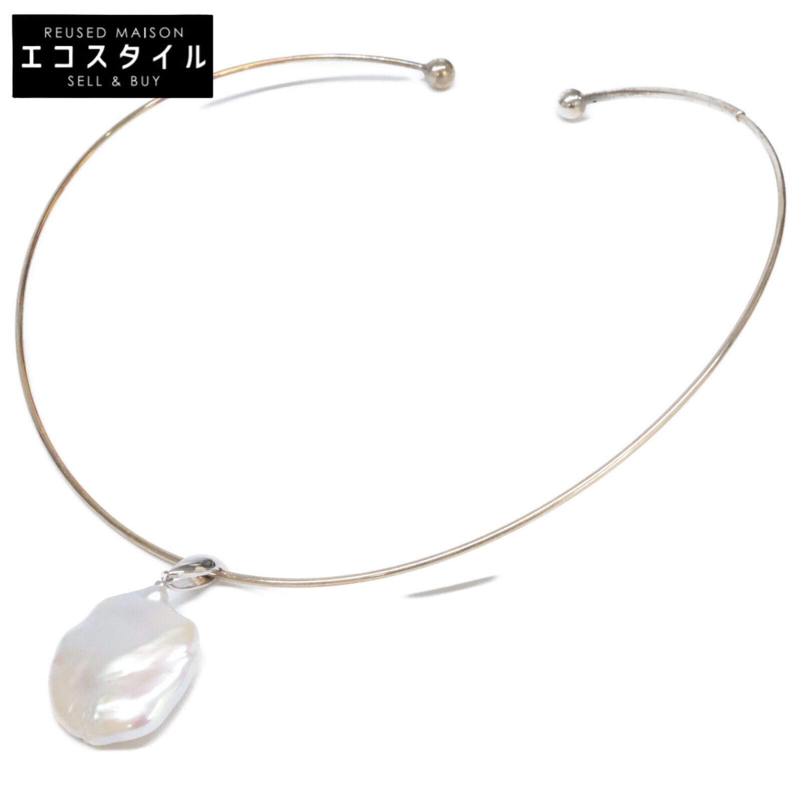 GALLA ガラ K 18 WG 0.03 ダイヤモンド バロックパール トップ SILVER