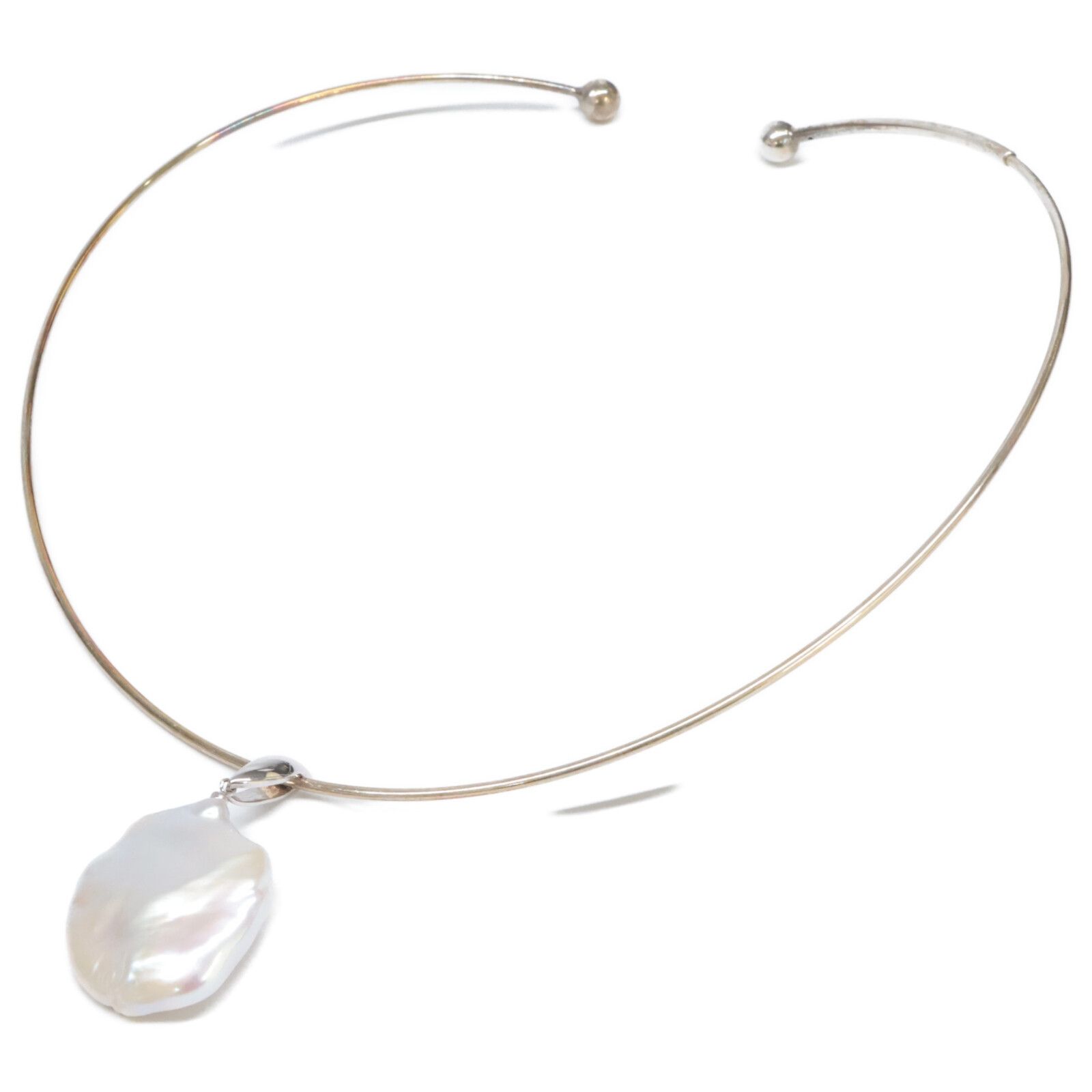 GALLA ガラ K 18 WG 0.03 ダイヤモンド バロックパール トップ SILVER